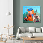 LOVE ME LOVE MY DOG by Lyn and Stephen Nance-Sasser on GIANT ART - green character design