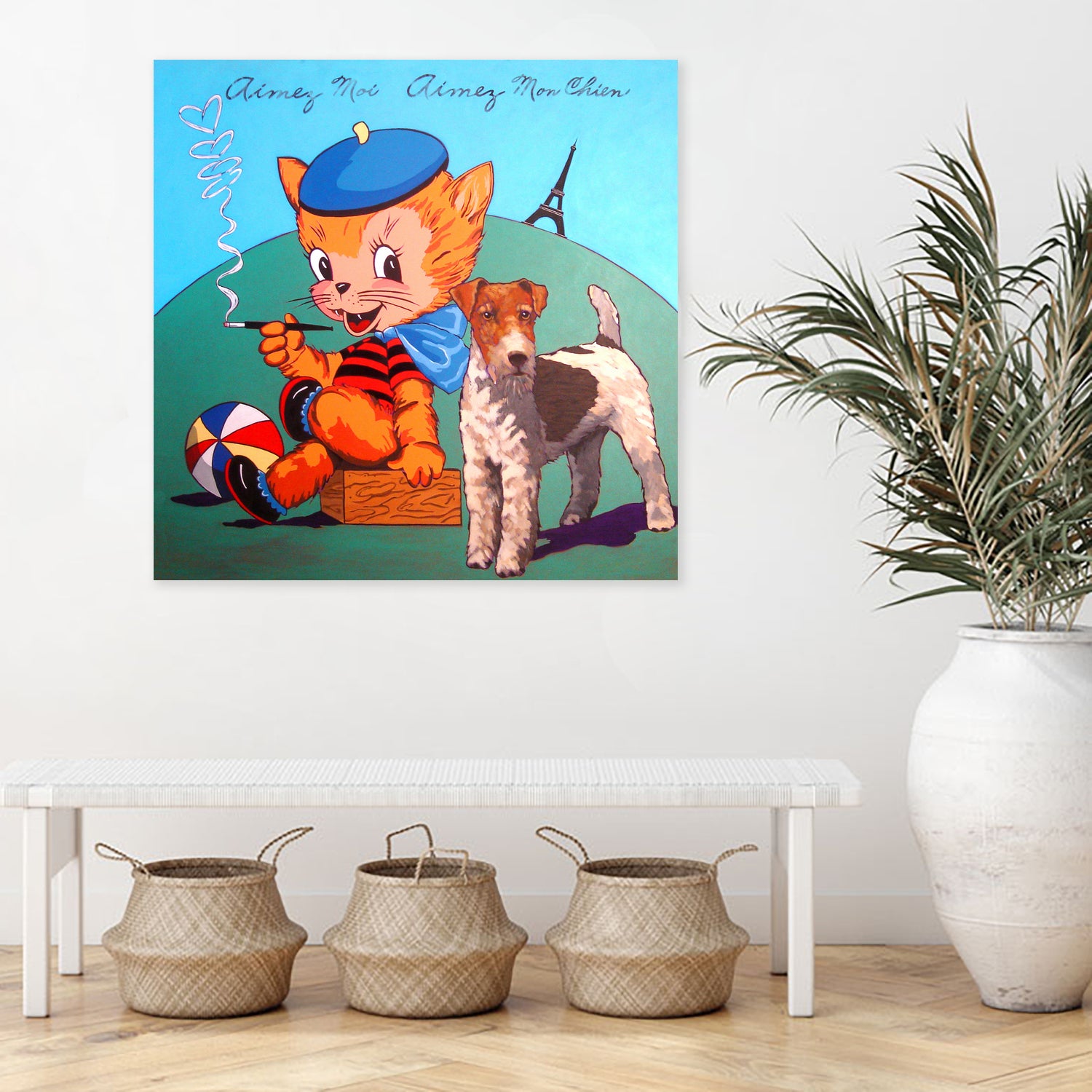 LOVE ME LOVE MY DOG by Lyn and Stephen Nance-Sasser on GIANT ART - green character design