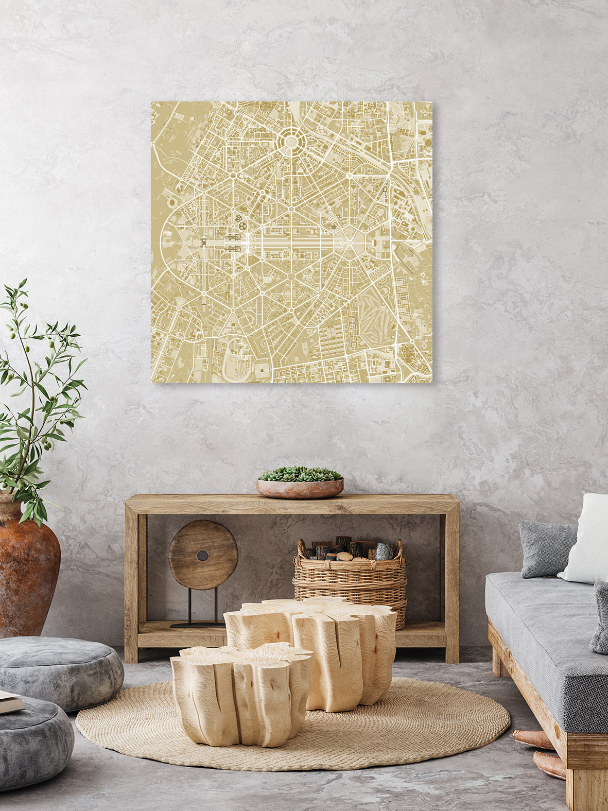 New Delhi map gold by Javier Ruiz on GIANT ART - yellow digital drawing