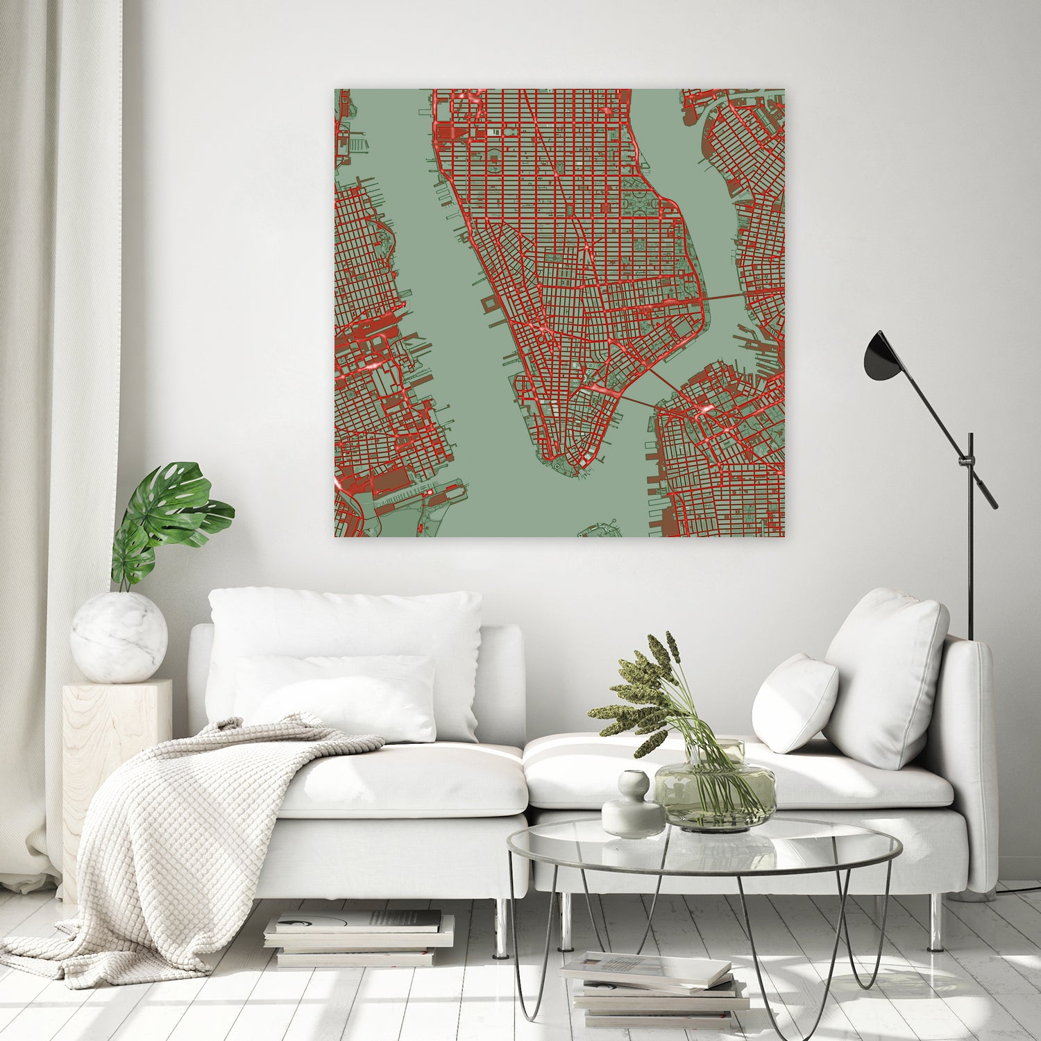 New York city map pop by Javier Ruiz on GIANT ART - green digital drawing