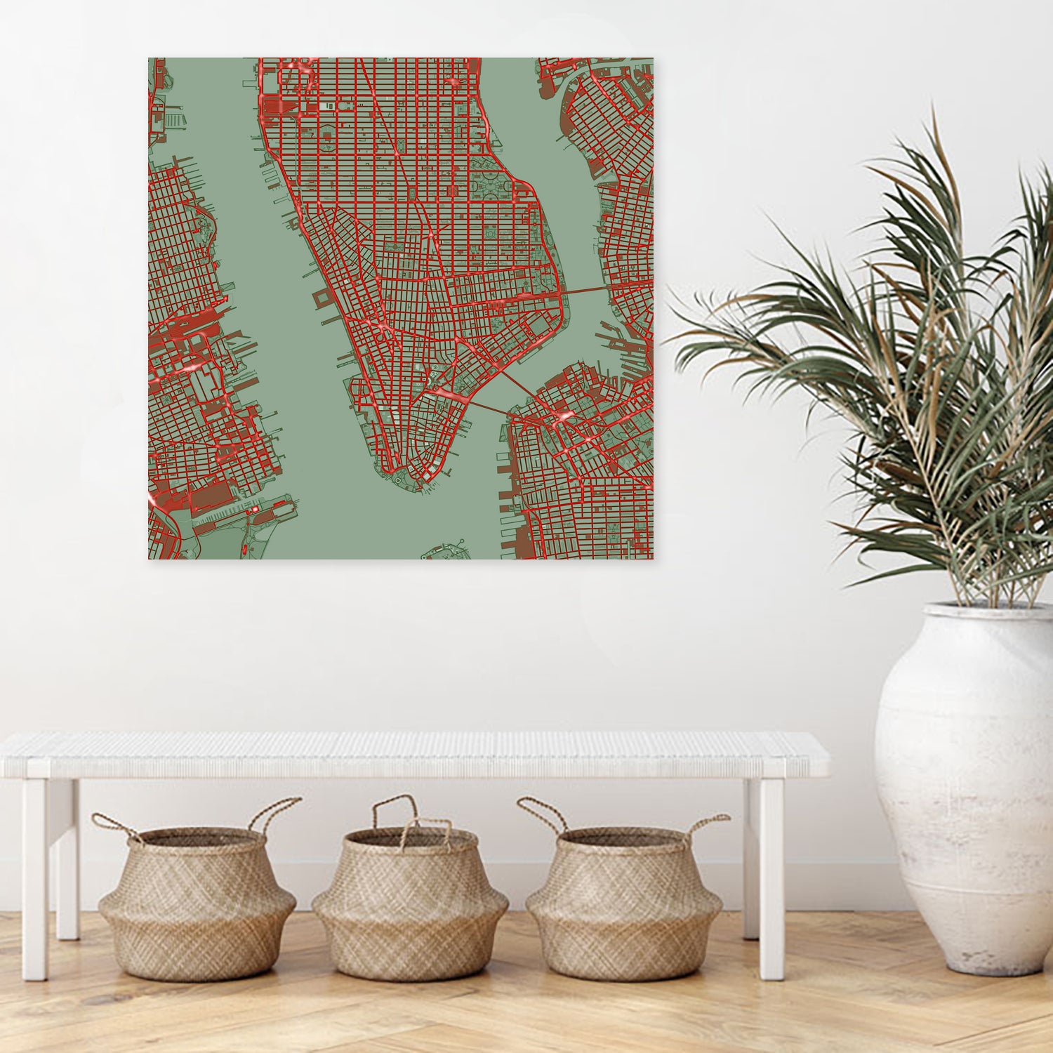 New York city map pop by Javier Ruiz on GIANT ART - green digital drawing