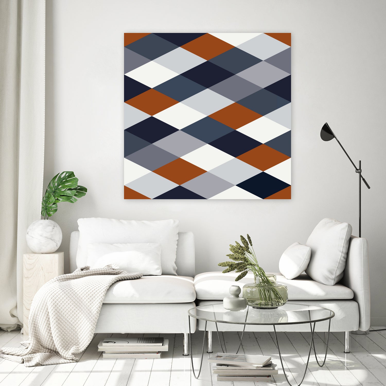 Navy Rust Geometry VIIB by Blerta Karahoda on GIANT ART - blue digital drawing