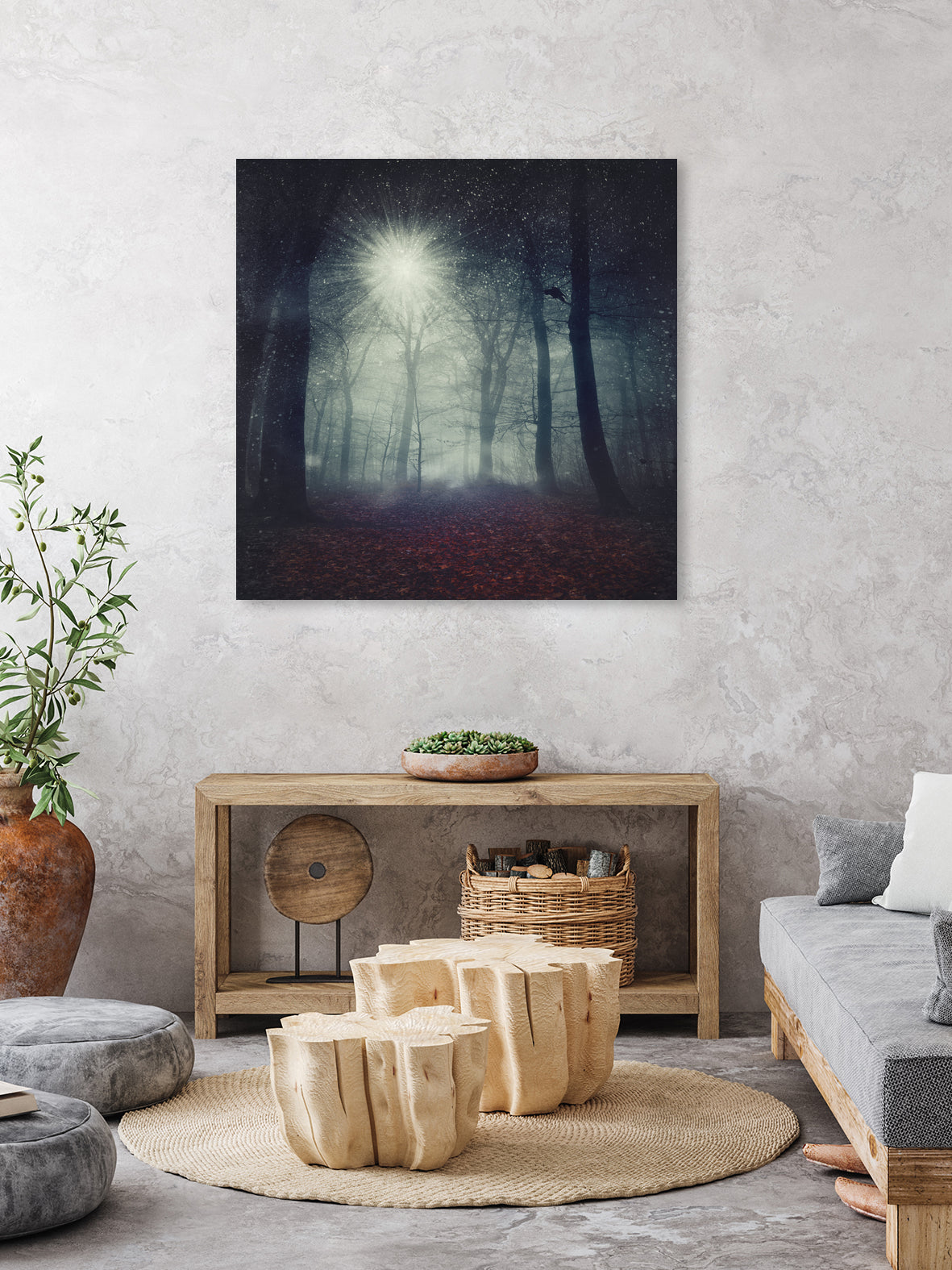 enchanted forest by Dirk Wüstenhagen on GIANT ART - blue digital painting