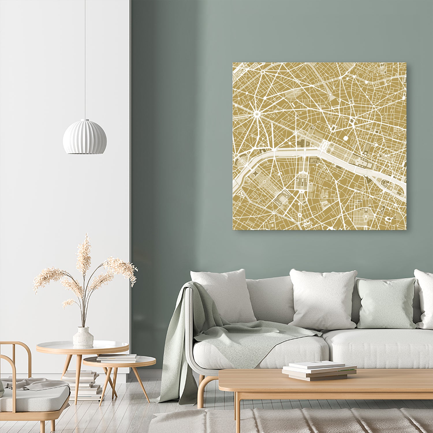 Paris city map gold by Javier Ruiz on GIANT ART - brown digital drawing