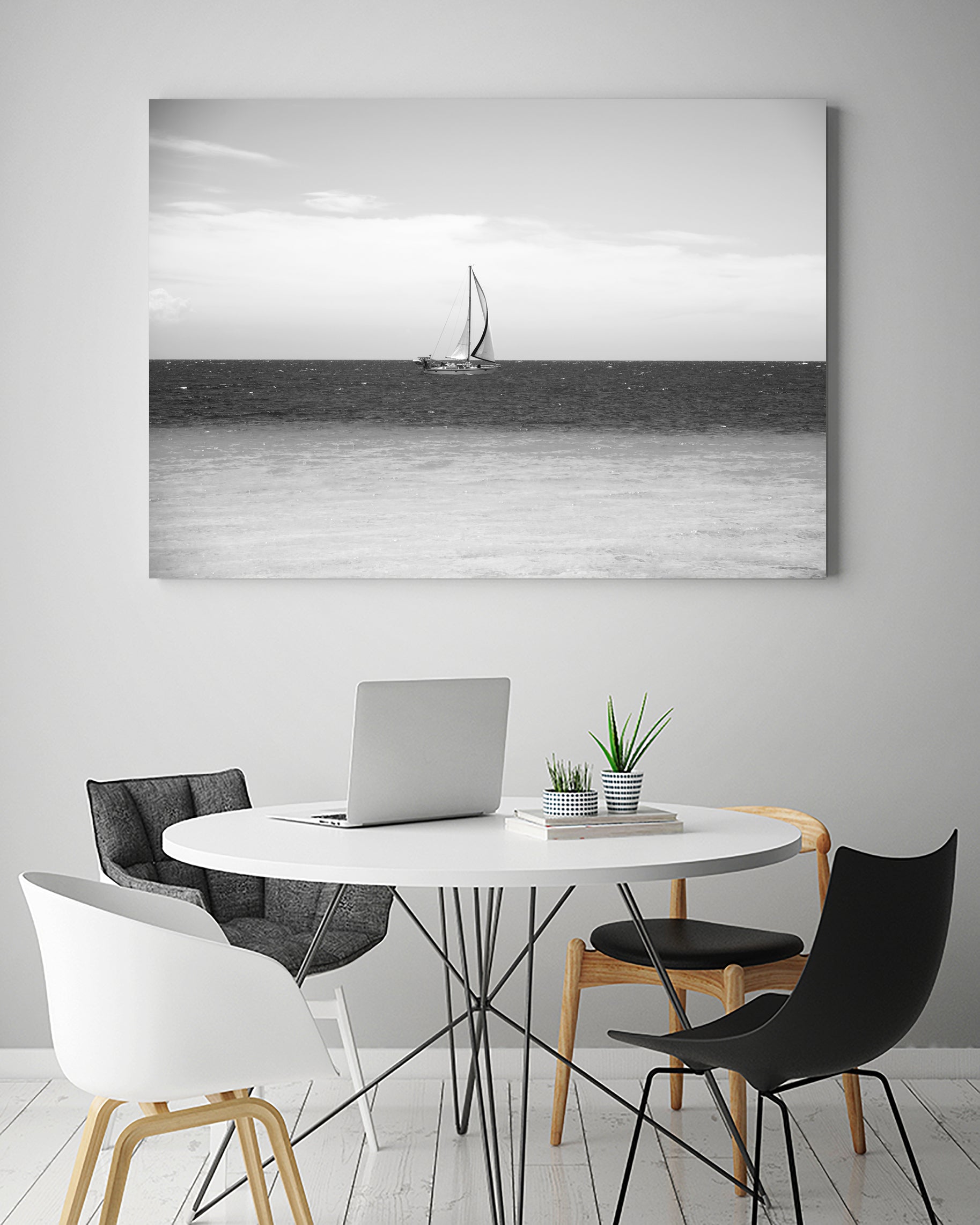 Sailing in the Caribbean Sea 2 by Anitas Bellas Art on GIANT ART - white coastal sailing