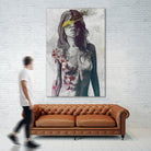 To The Marrow: Autumn (nude faceless girl with lilies) by Marco Paludet on GIANT ART - red digital painting