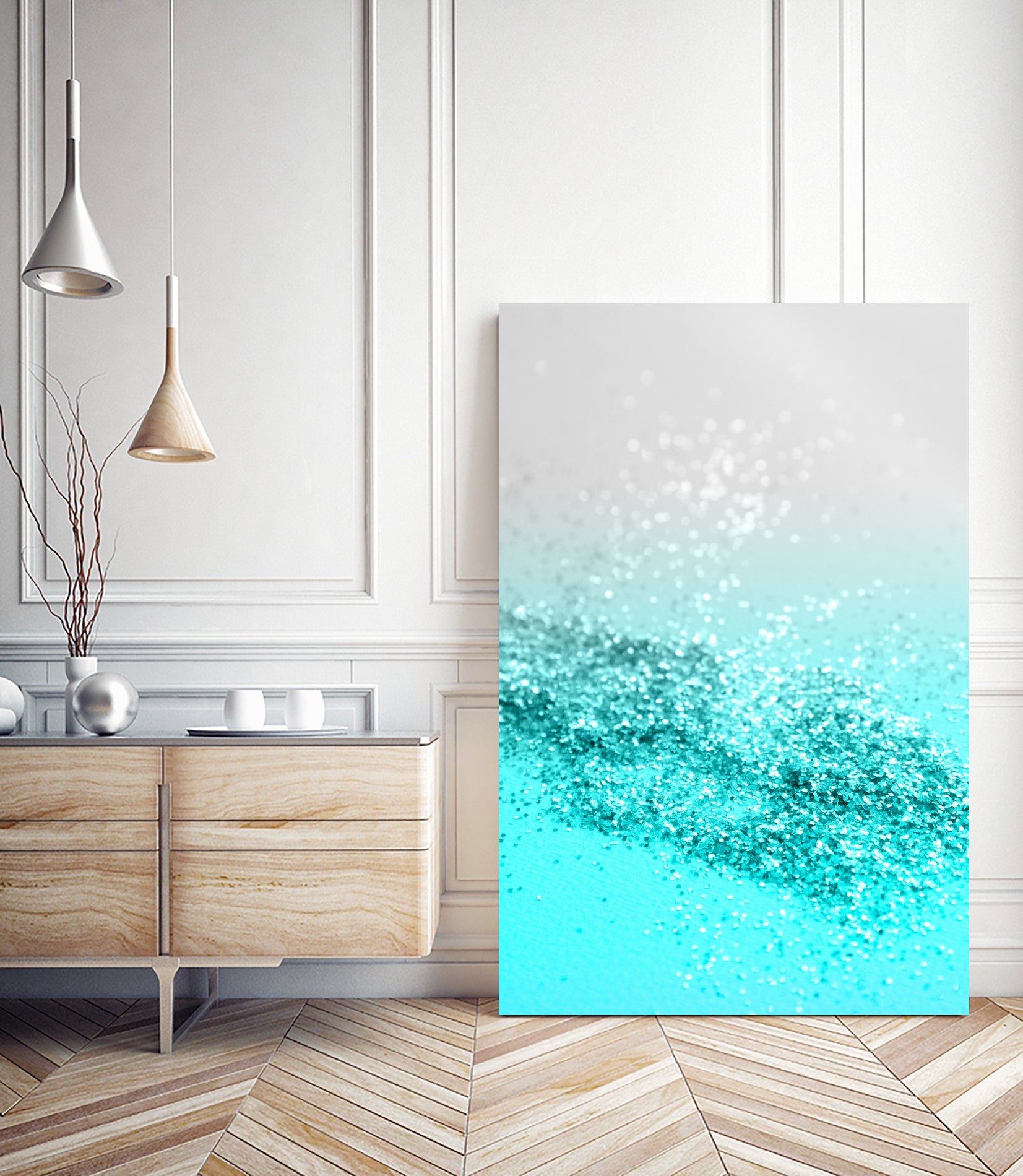 Silver Gray Aqua Teal Ocean Glitter #1 #shiny #decor #art by Anita & Bella Jantz on GIANT ART - blue photo illustration