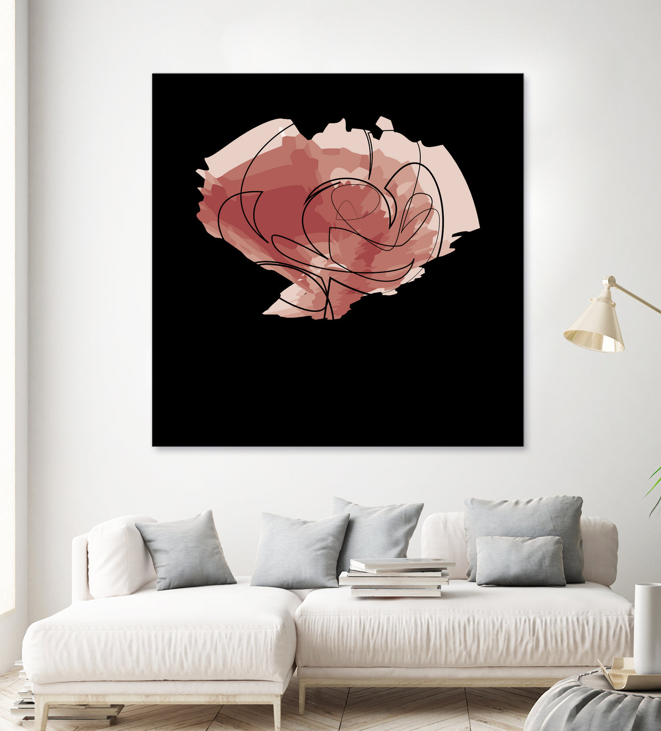 rose - one line art by Andrew Strugallo on GIANT ART - white digital drawing