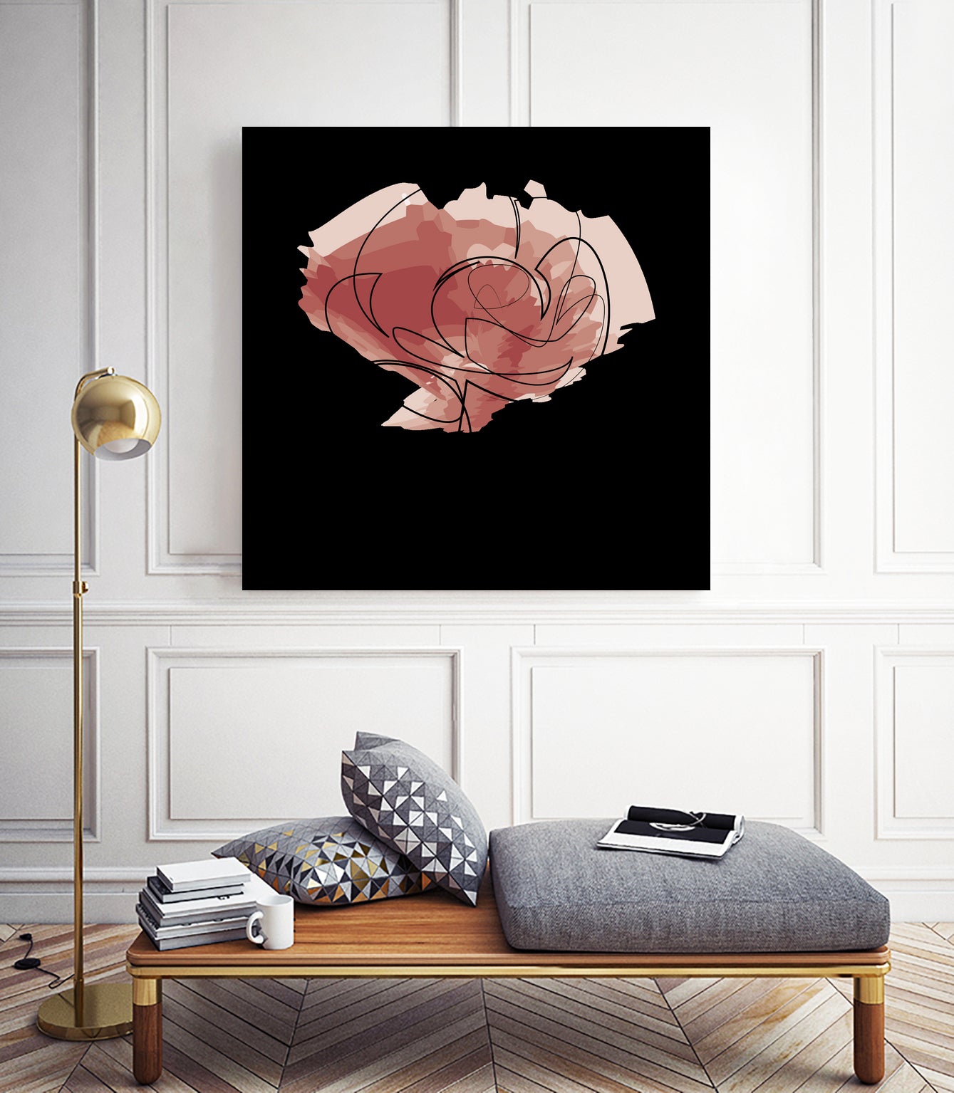 rose - one line art by Andrew Strugallo on GIANT ART - white digital drawing