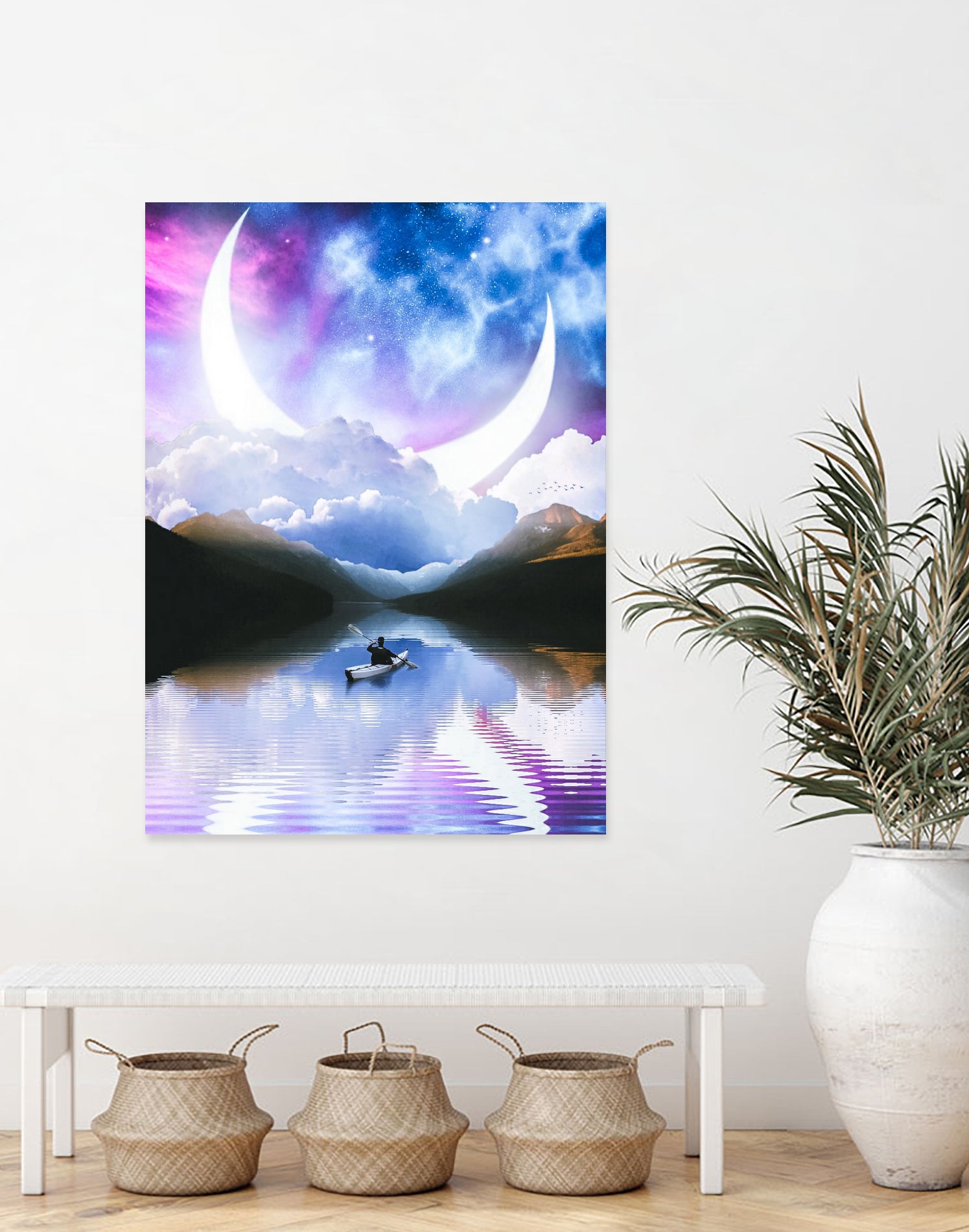 Peaceful Getaway on a Small Quiet Lake by GEN Z by Rigaud Mickaël on GIANT ART - blue photo illustration