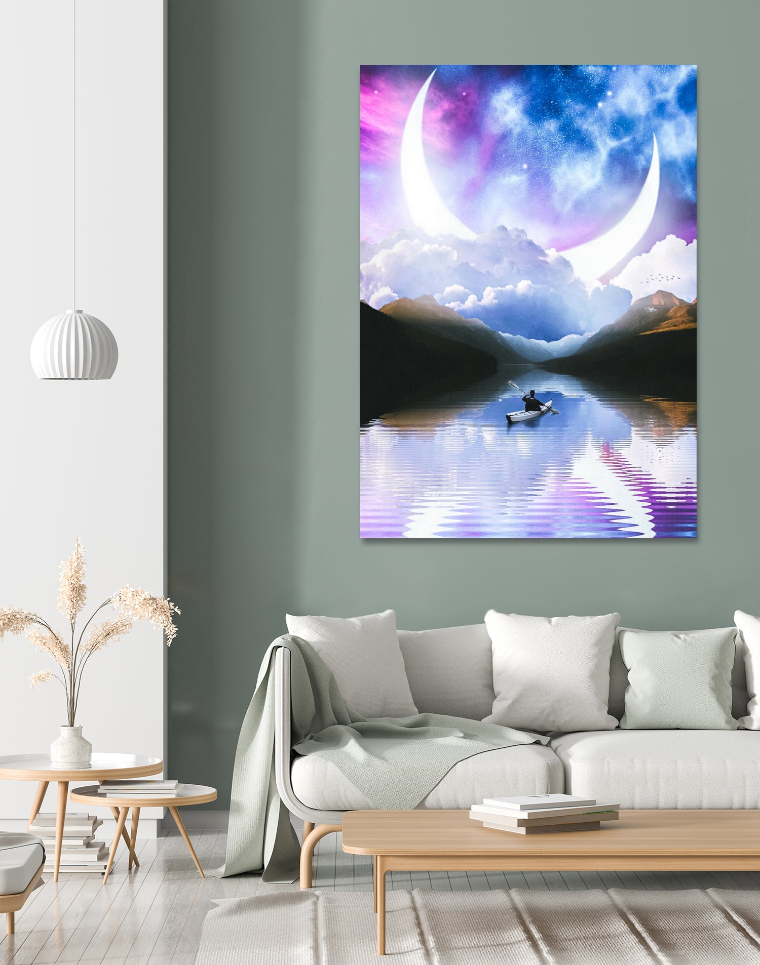 Peaceful Getaway on a Small Quiet Lake by GEN Z by Rigaud Mickaël on GIANT ART - blue photo illustration