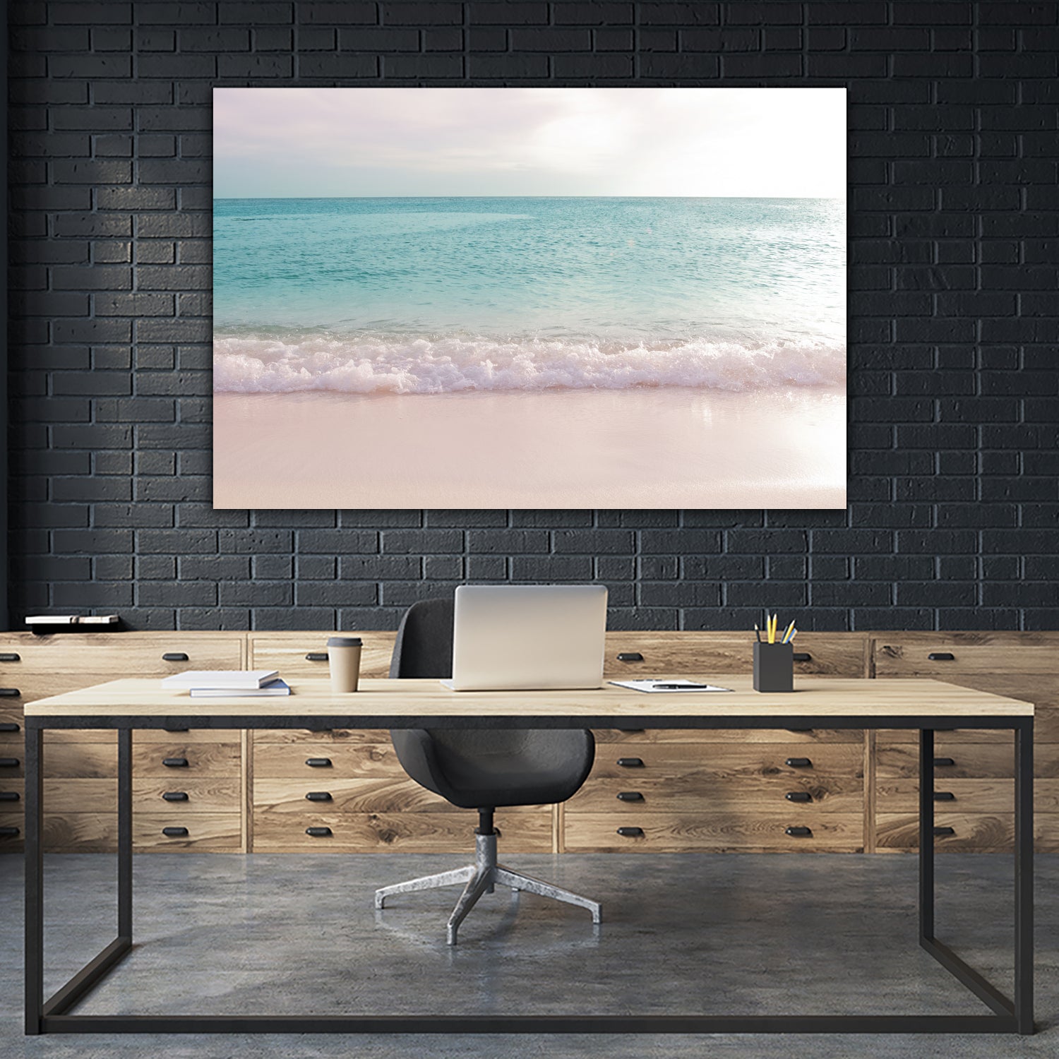 Soft Pastel Ocean Waves 1 by Anitas Bellas Art on GIANT ART - pink coastal carabeean sea