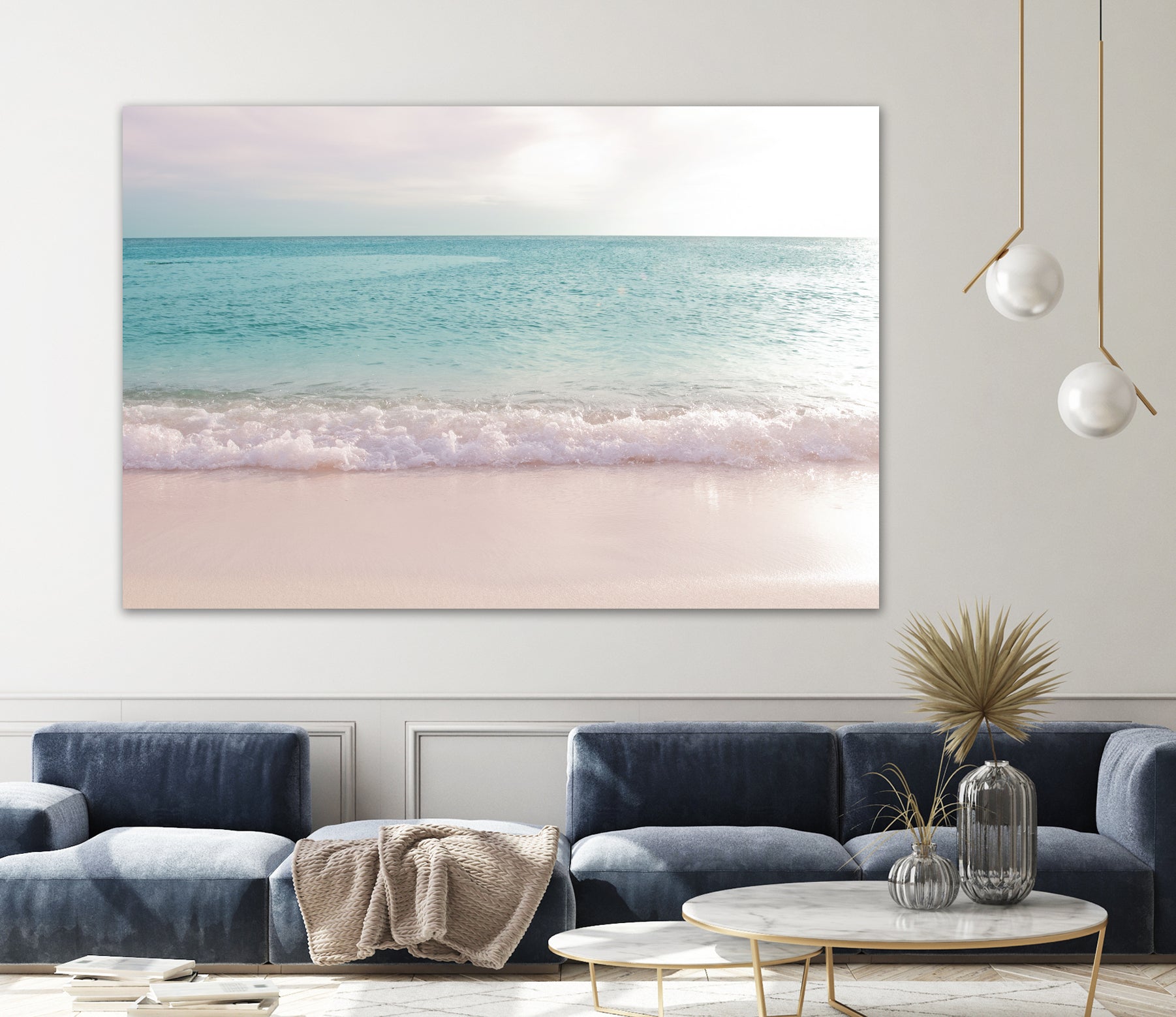 Soft Pastel Ocean Waves 1 by Anitas Bellas Art on GIANT ART - pink coastal carabeean sea