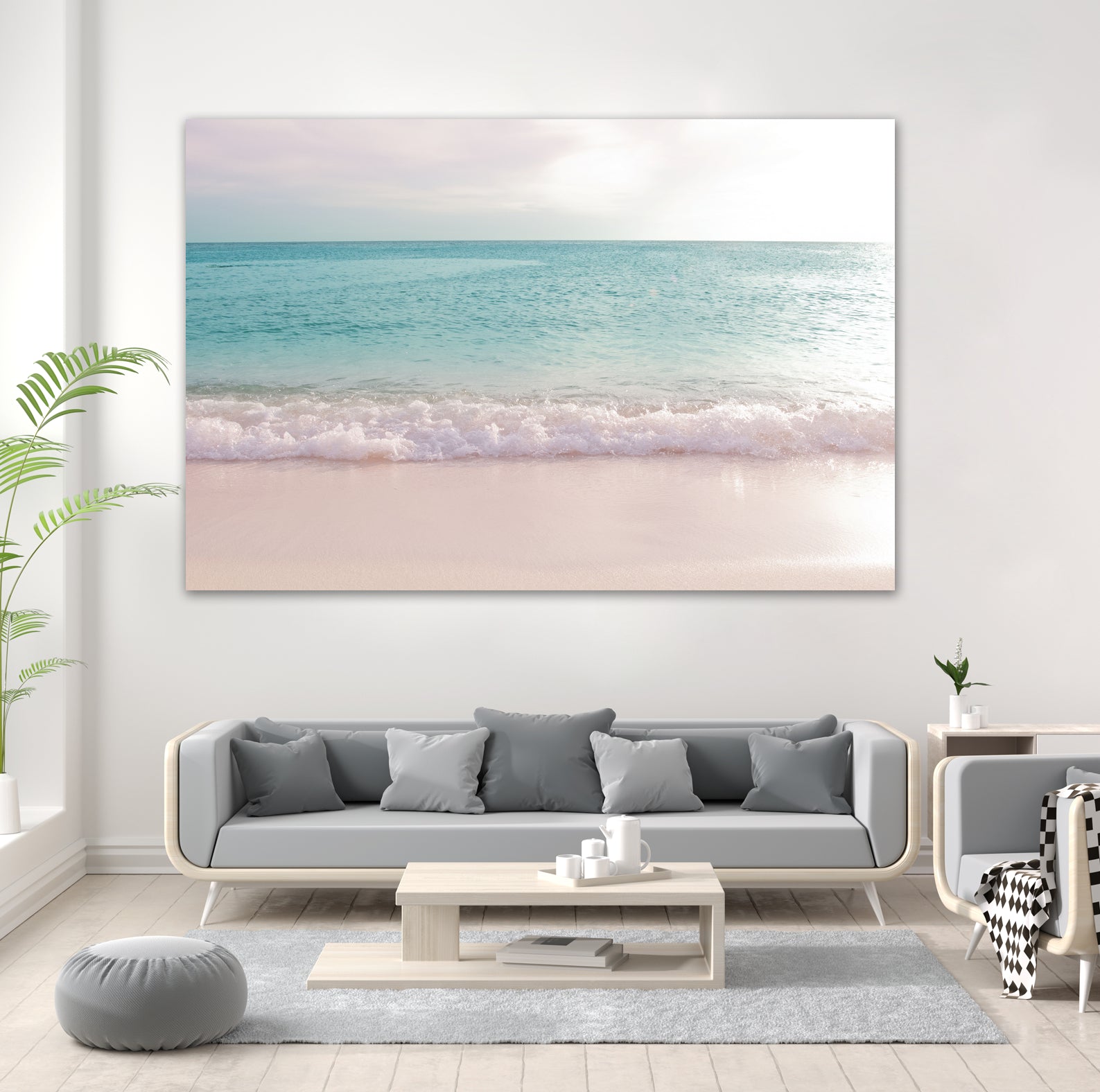Soft Pastel Ocean Waves 1 by Anitas Bellas Art on GIANT ART - pink coastal carabeean sea