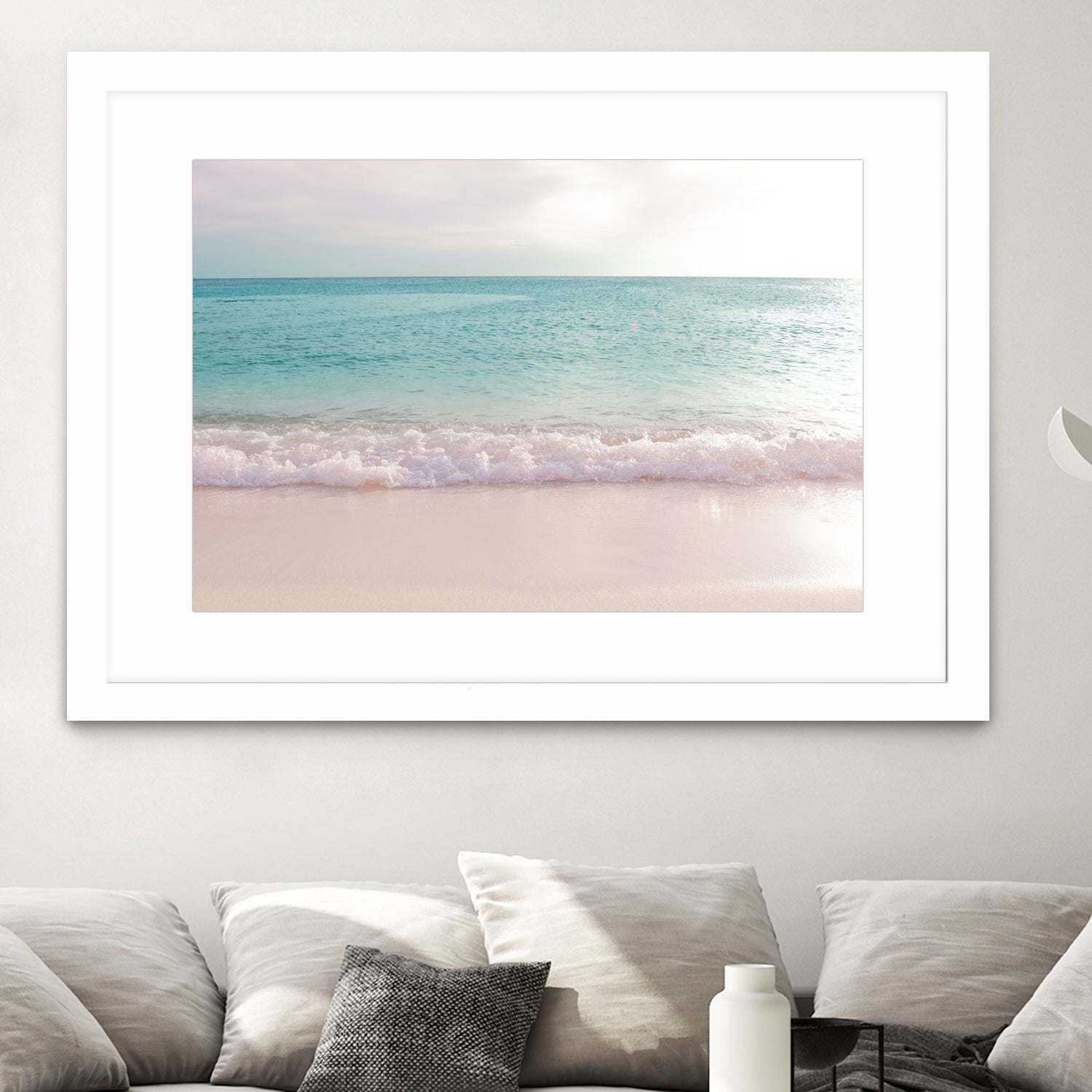 Soft Pastel Ocean Waves 1 by Anitas Bellas Art on GIANT ART - pink coastal carabeean sea