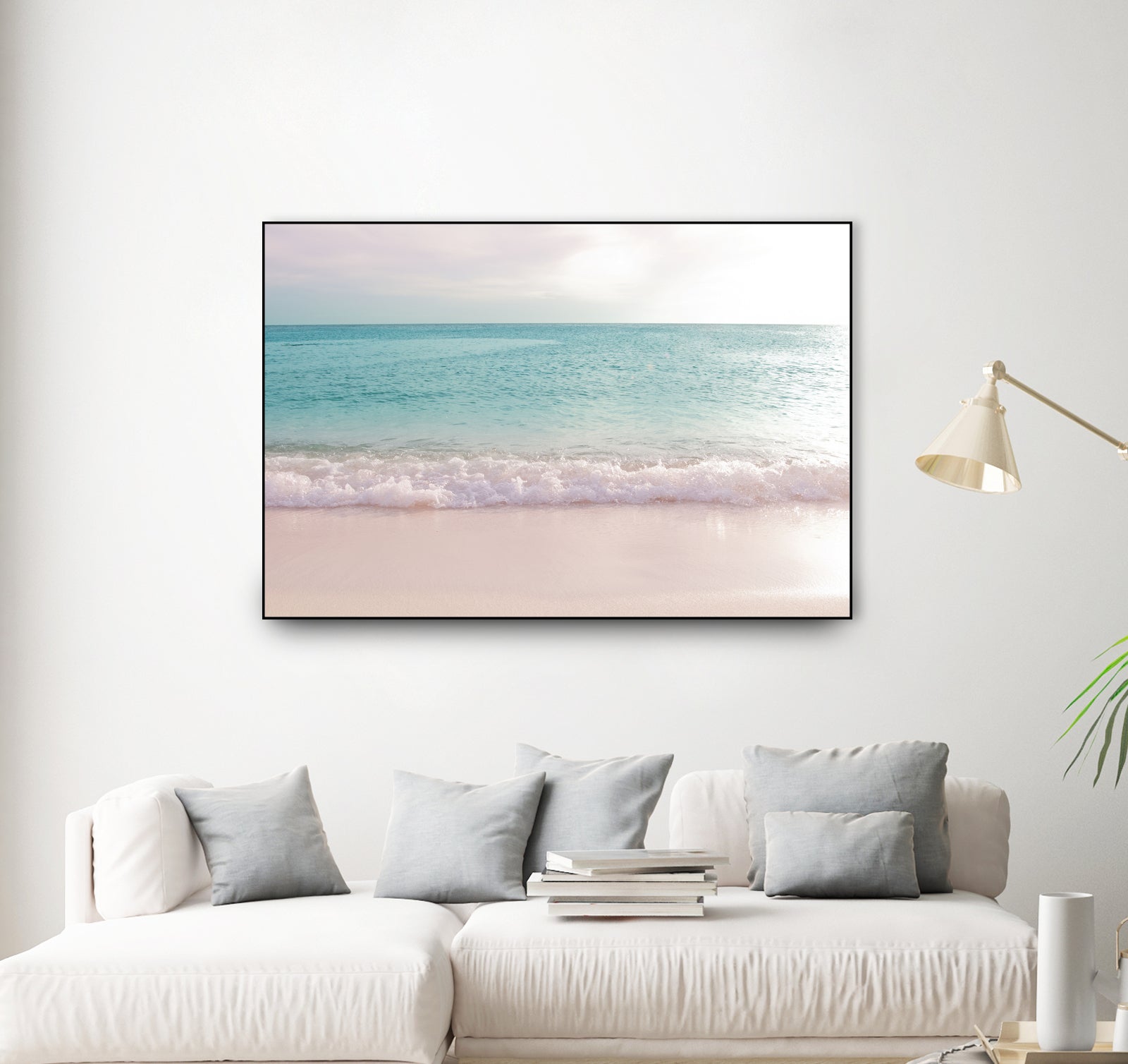 Soft Pastel Ocean Waves 1 by Anitas Bellas Art on GIANT ART - pink coastal carabeean sea