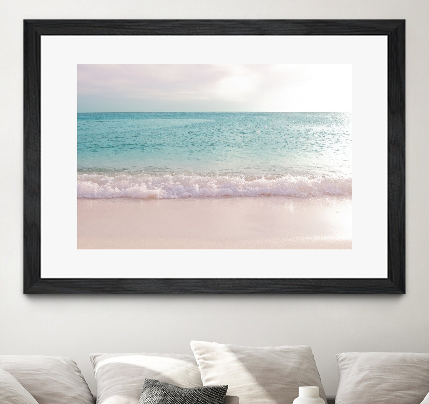 Soft Pastel Ocean Waves 1 by Anitas Bellas Art on GIANT ART - pink coastal carabeean sea