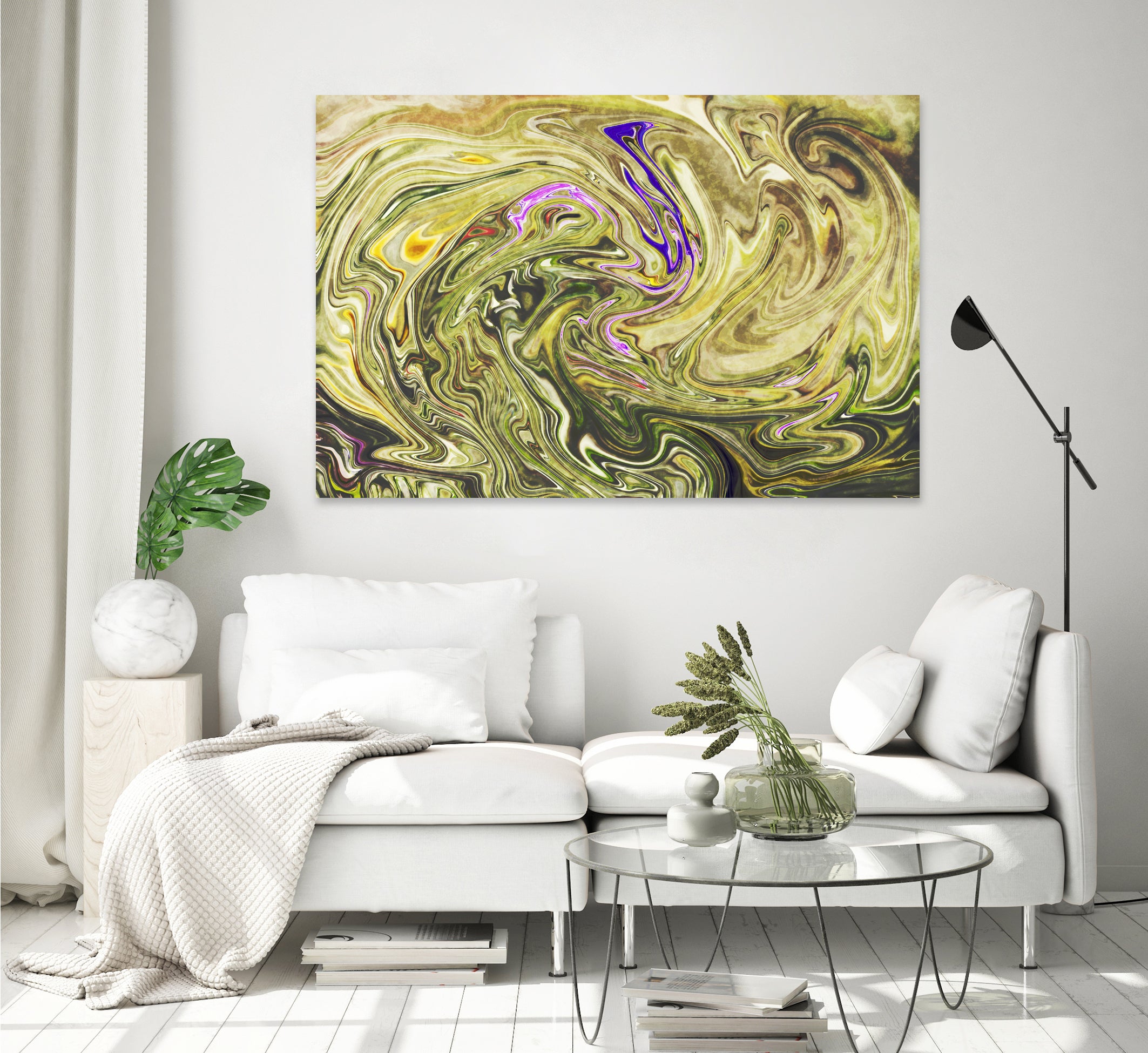 Abstract Marble Painting by Amir Faysal on GIANT ART - yellow digital painting