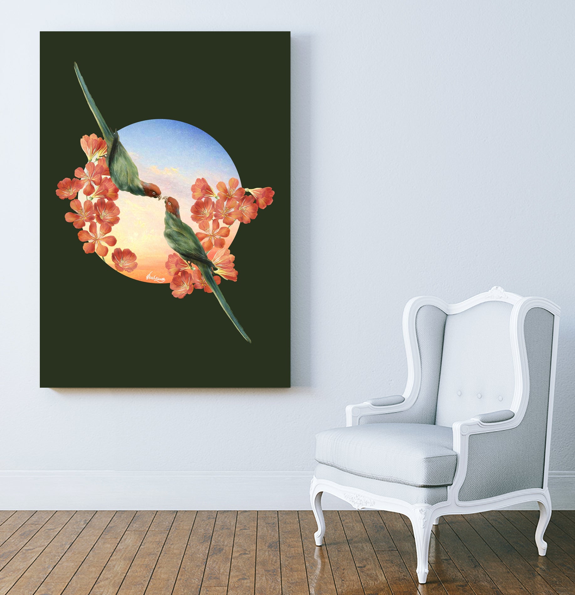 Lover Birds by Diogo Veríssimo on GIANT ART - green photo manipulation