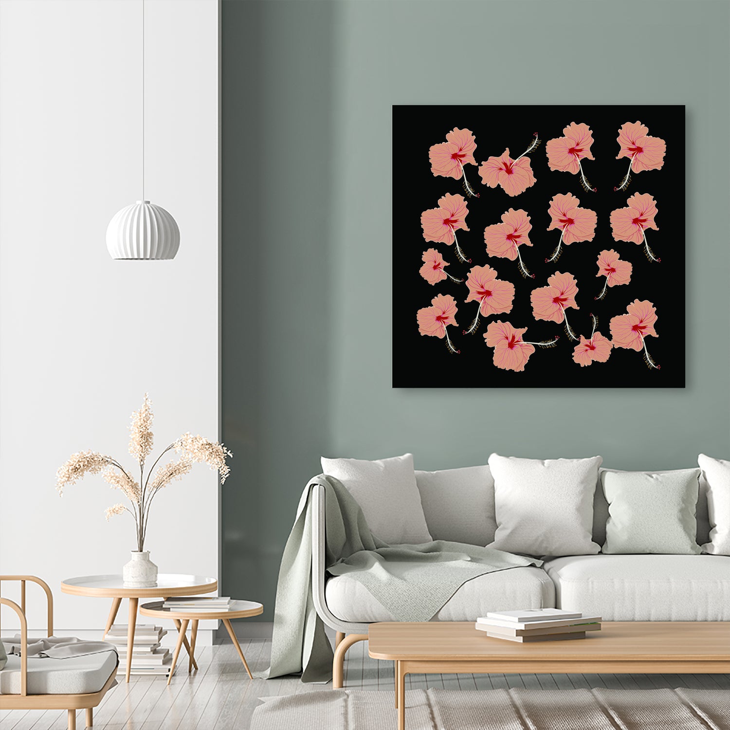 Delicate Hibiscus Flowers by Vanka Manitarka on GIANT ART - pink digital painting