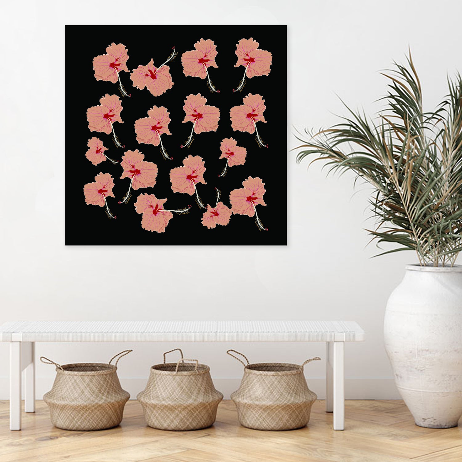 Delicate Hibiscus Flowers by Vanka Manitarka on GIANT ART - pink digital painting