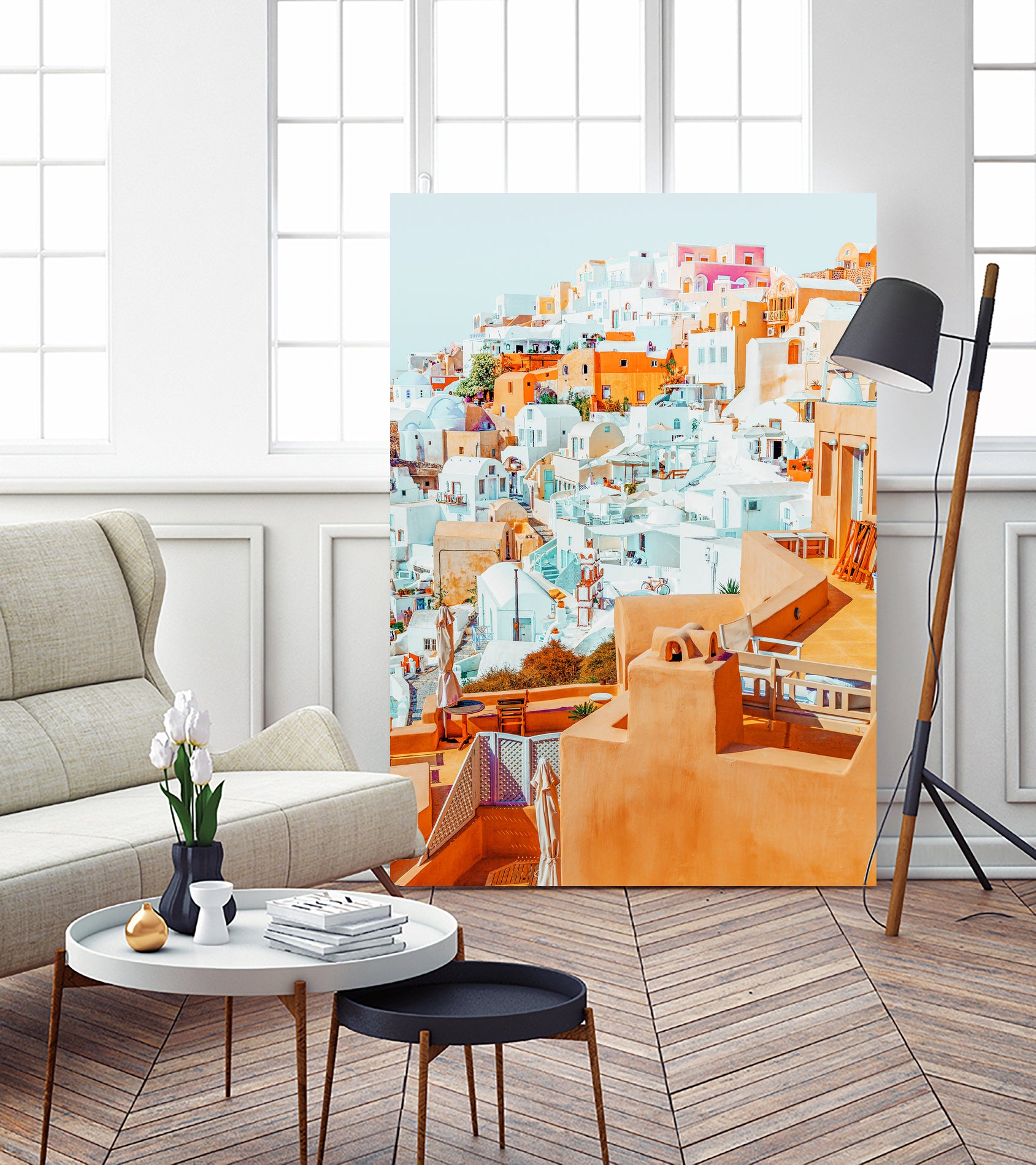 Santorini Vacay by Uma Gokhale on GIANT ART - orange photo illustration
