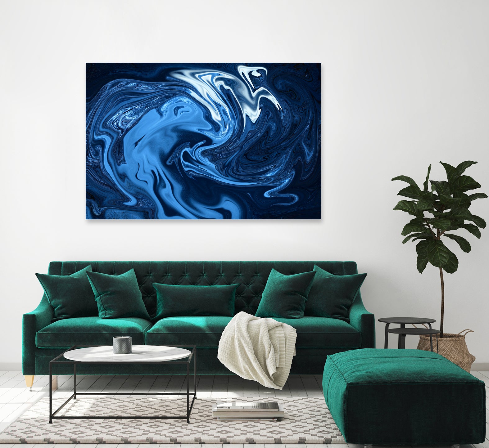 Abstract Marble Painting II by Amir Faysal on GIANT ART - blue digital painting