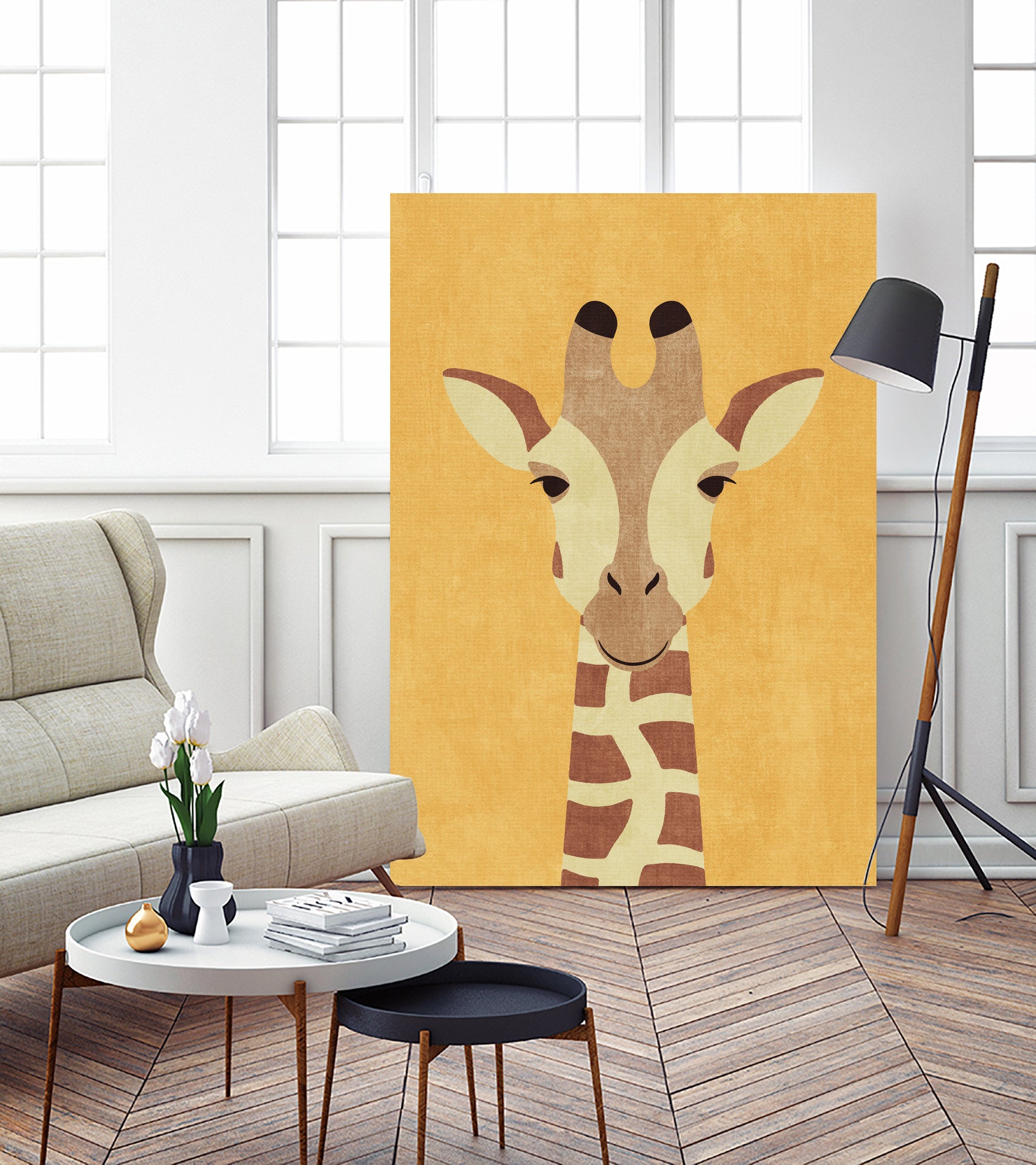 FAUNA / Giraffe by Daniel Coulmann on GIANT ART - yellow digital painting