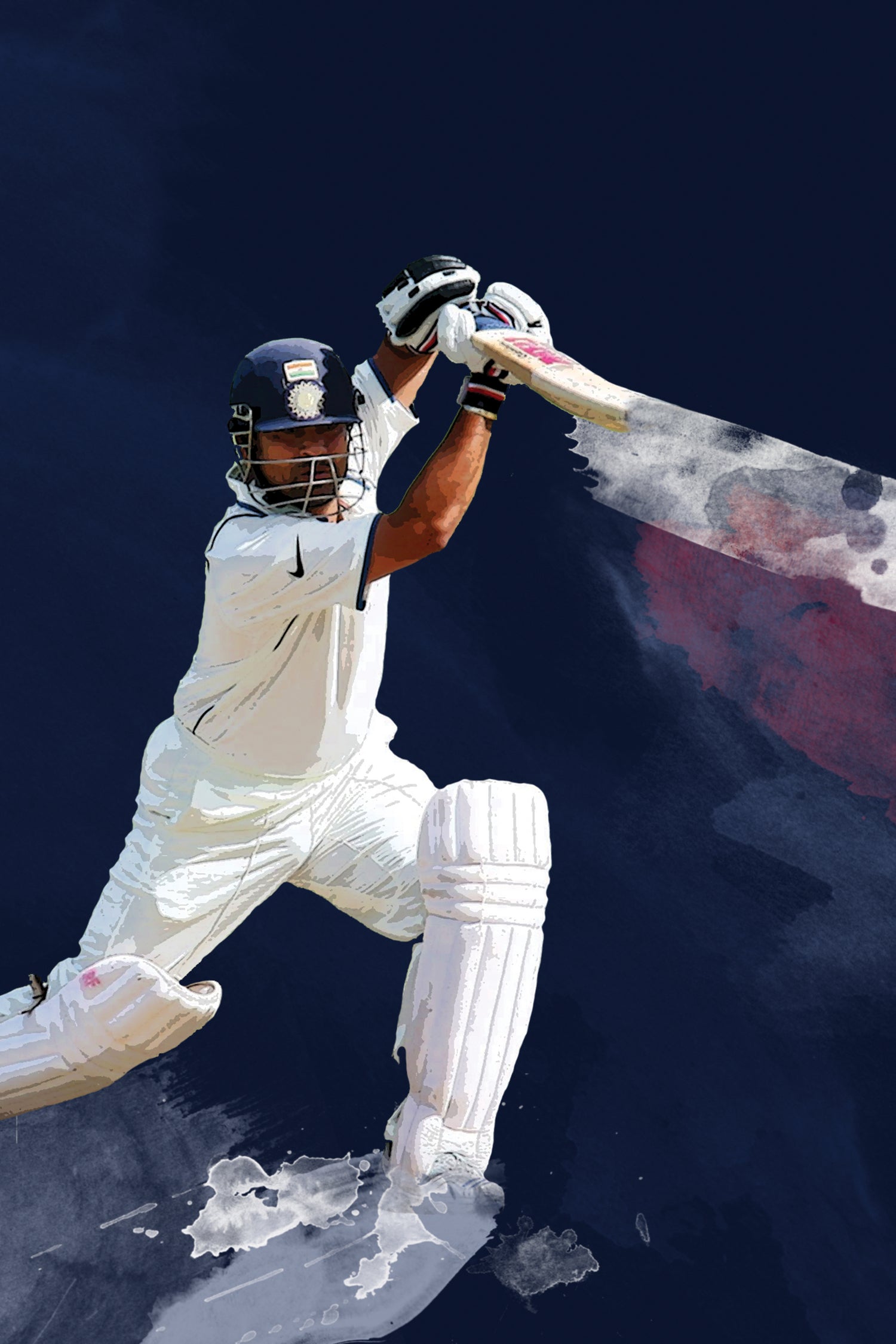 Sachin Tendulkar by Urvashi Suraiya on GIANT ART - blue digital painting