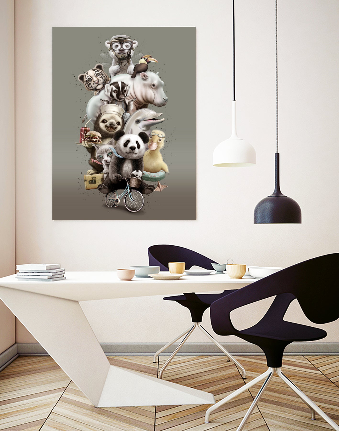 ZOO ESCAPE by JUMALI KATANI on GIANT ART - gray digital painting