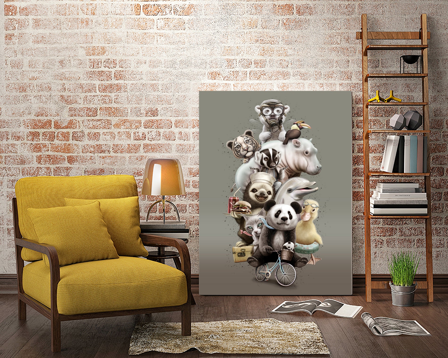 ZOO ESCAPE by JUMALI KATANI on GIANT ART - gray digital painting