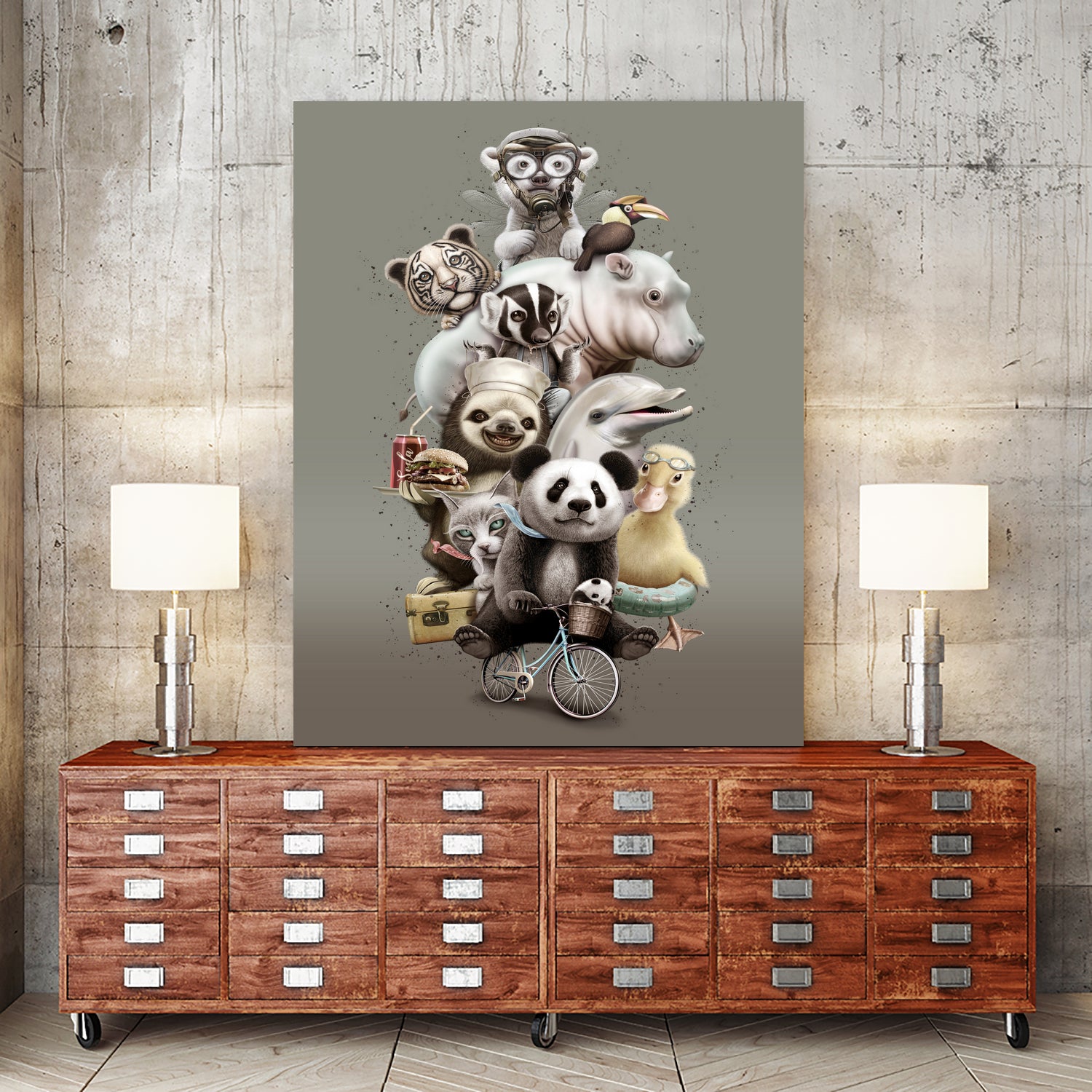 ZOO ESCAPE by JUMALI KATANI on GIANT ART - gray digital painting