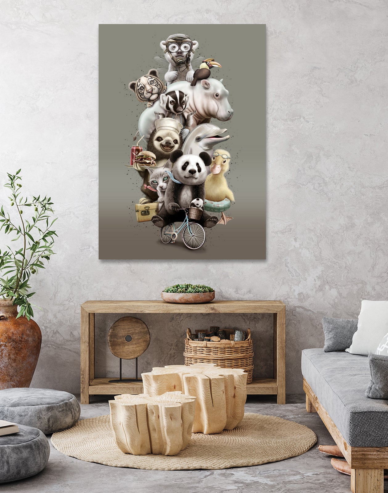 ZOO ESCAPE by JUMALI KATANI on GIANT ART - gray digital painting