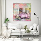 2CV Retro Car by Andrea Haase on GIANT ART - pink photo illustration