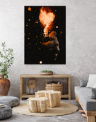Heart On Fire by GEN Z by Rigaud Mickaël on GIANT ART - orange photo illustration