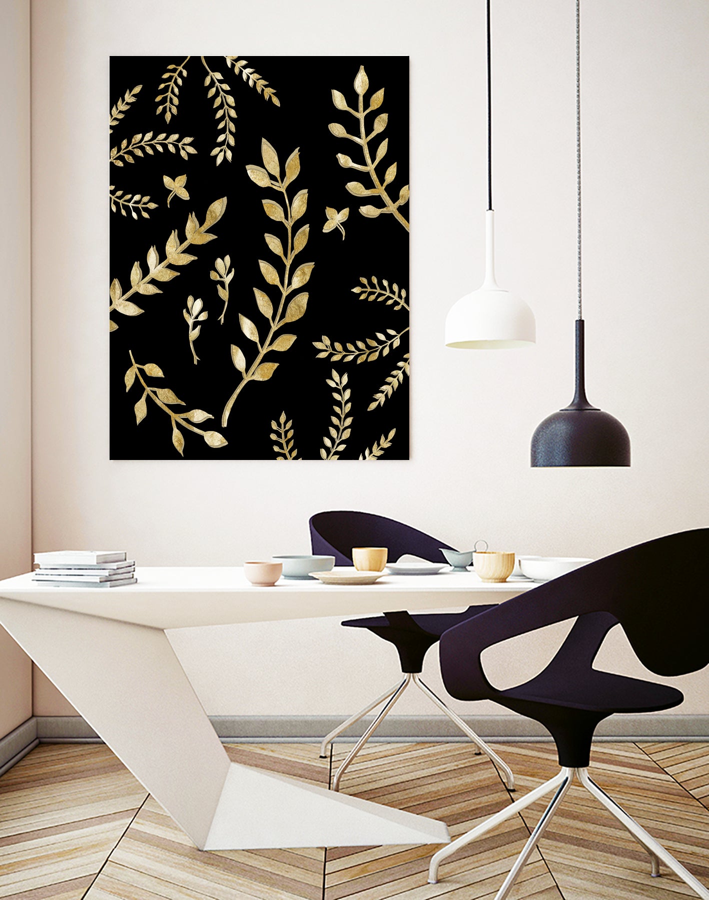 Gold Leaves Pattern #1 #drawing #decor #art by Anita & Bella Jantz on GIANT ART - brown digital drawing