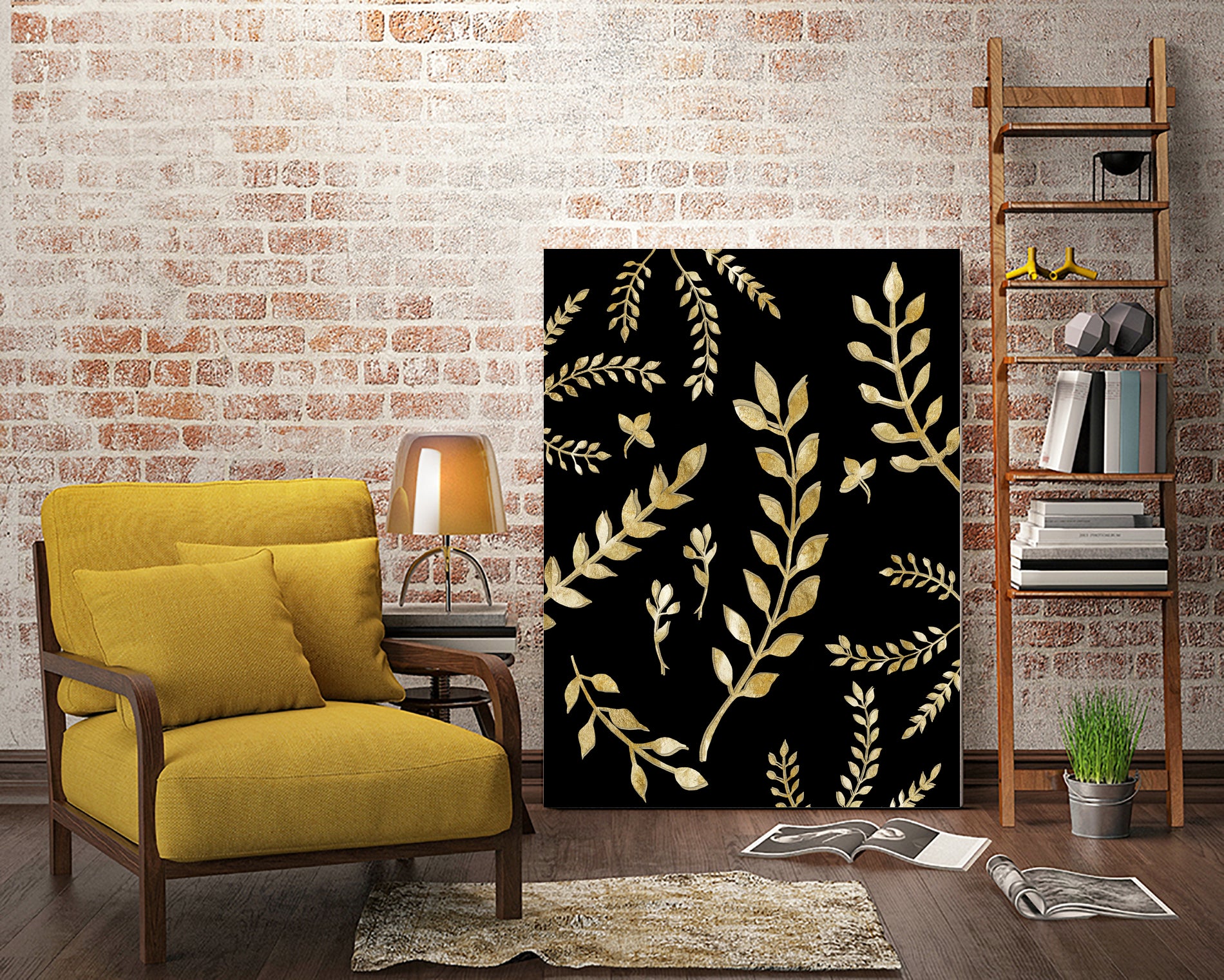 Gold Leaves Pattern #1 #drawing #decor #art by Anita & Bella Jantz on GIANT ART - brown digital drawing