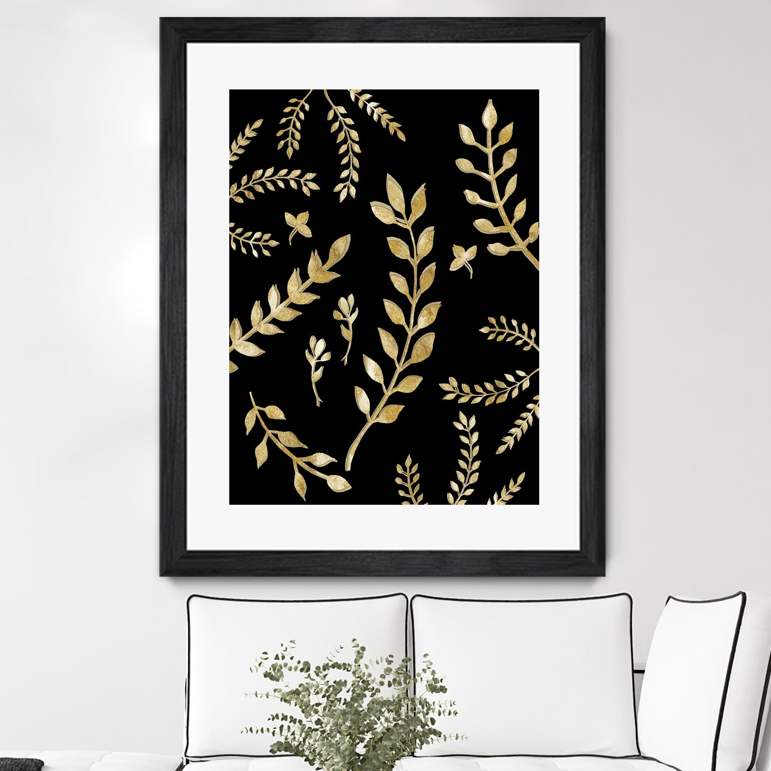 Gold Leaves Pattern #1 #drawing #decor #art by Anita & Bella Jantz on GIANT ART - brown digital drawing