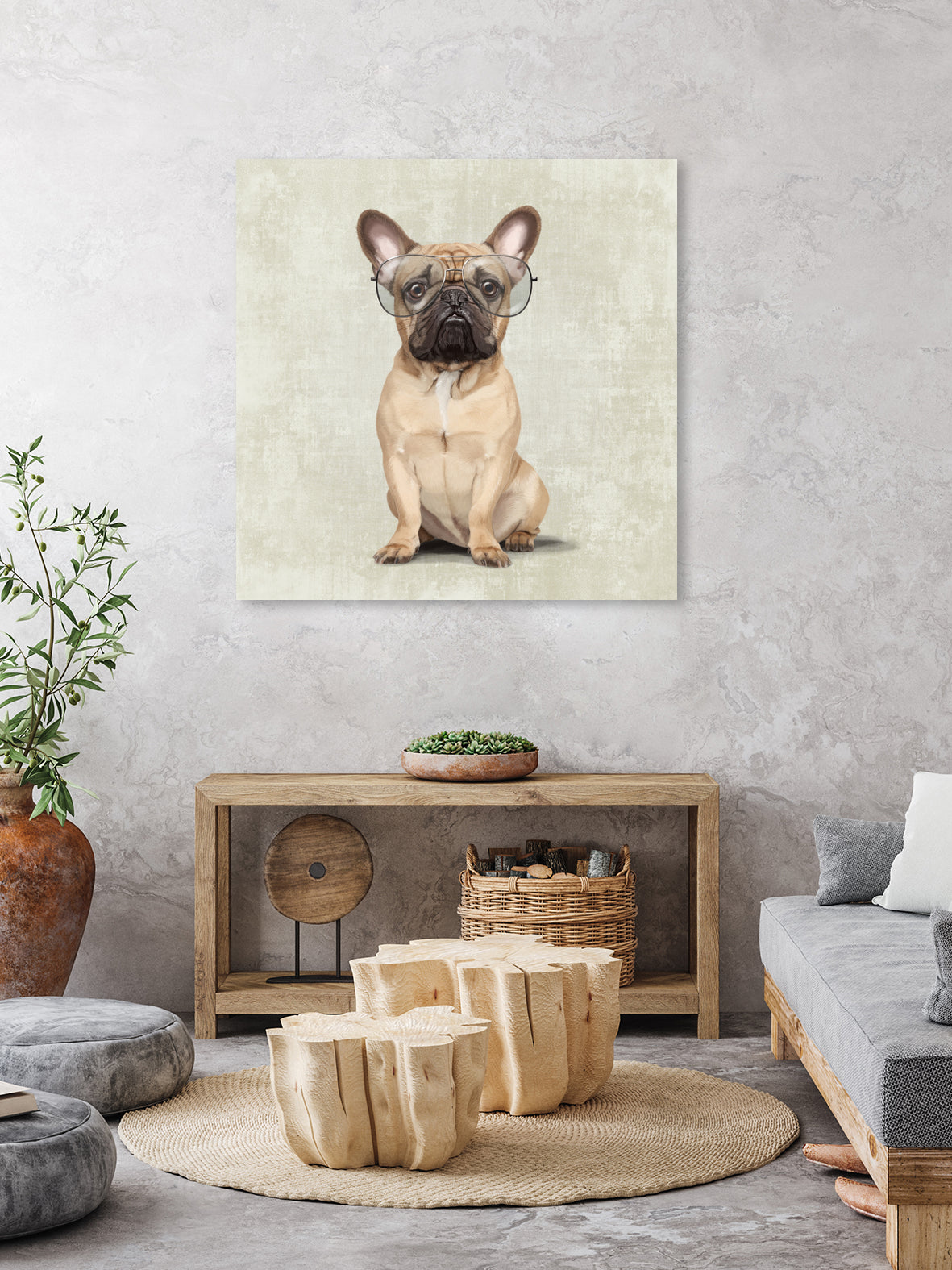 Mr French Bulldog by Roberta Jean Pharelli on GIANT ART - white digital painting
