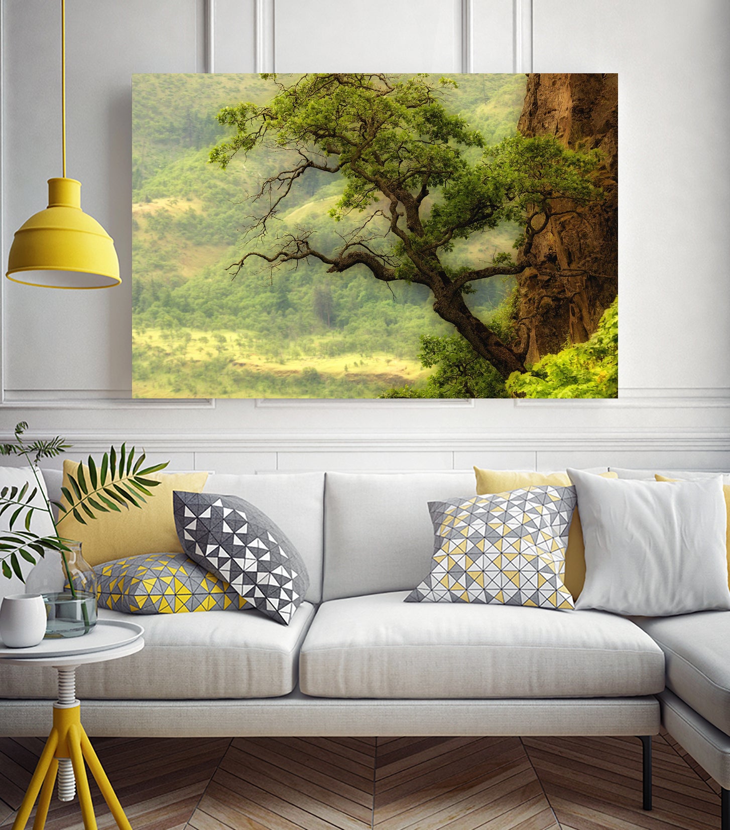 Nature mountain sunrise landscape tree by Retno Asih Mustakimah on GIANT ART - green photo manipulation