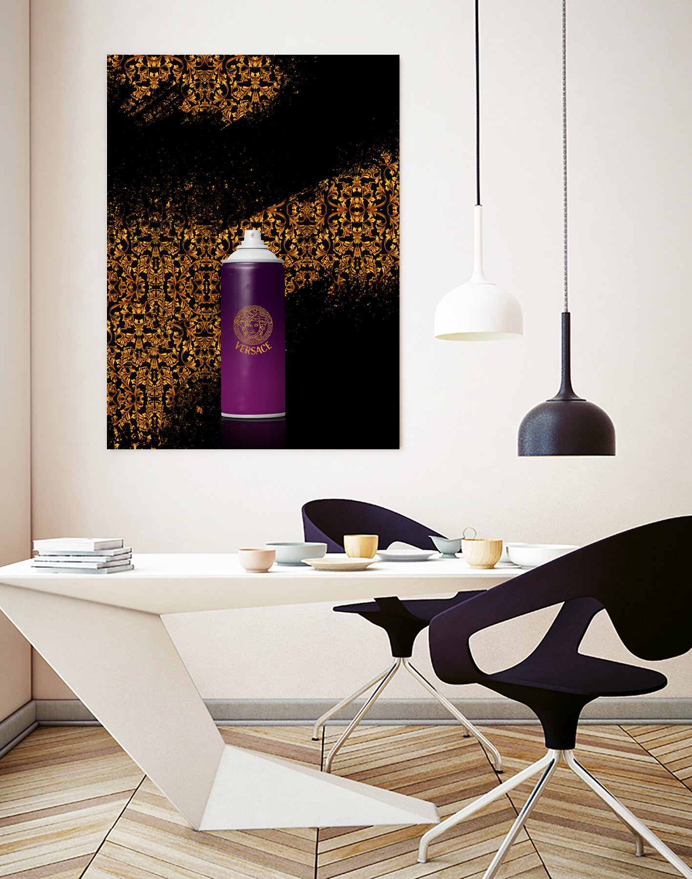 Versace Spray Paint by Alexandre Venancio on GIANT ART - black digital painting