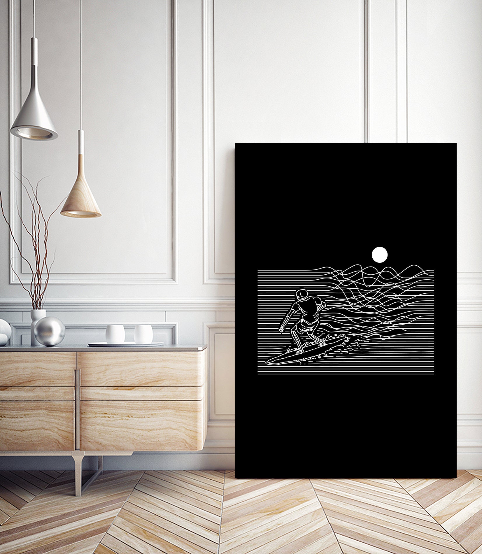 Surf Line by Afif Quilimo on GIANT ART - black digital painting