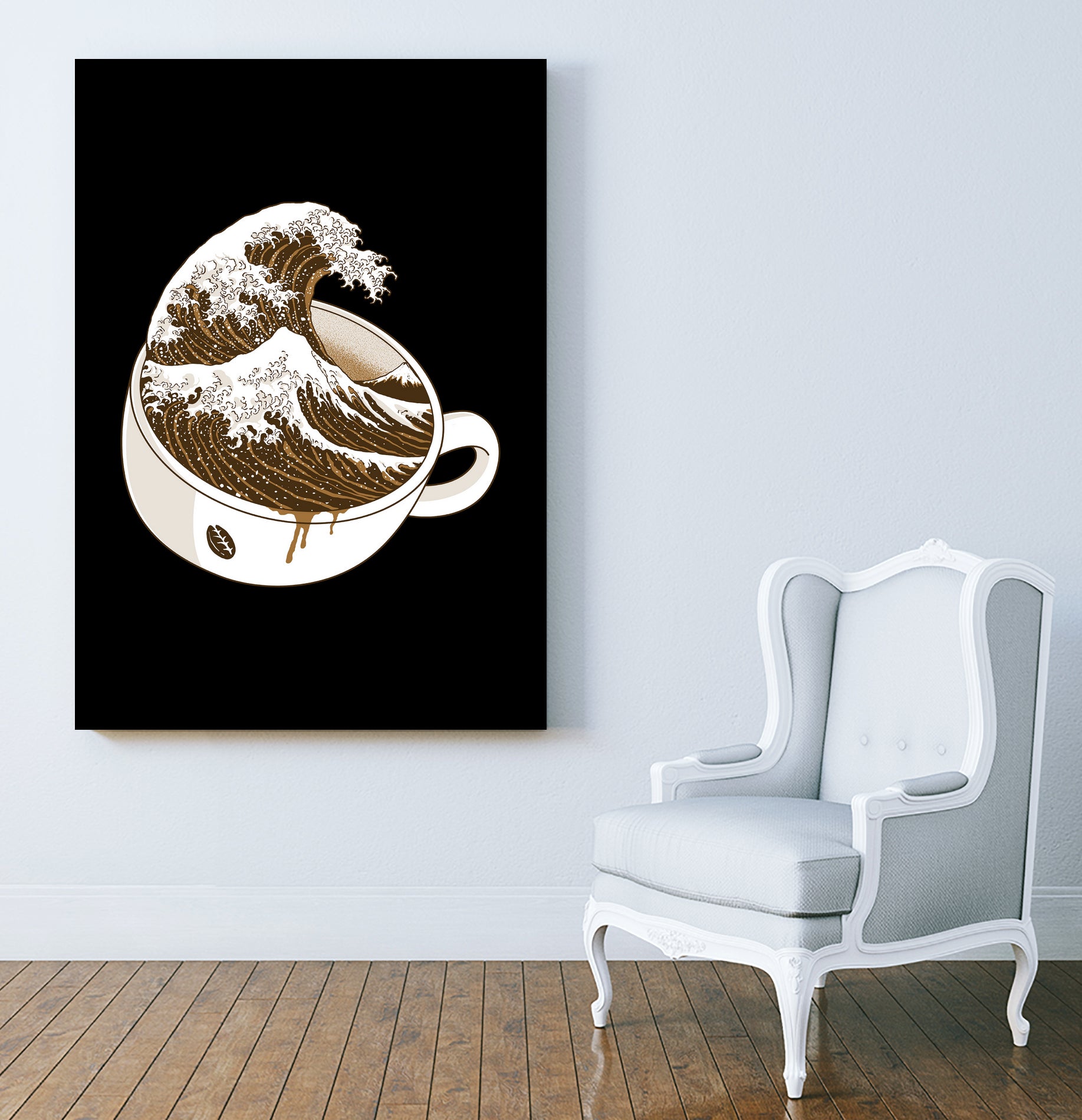The Great Wave off Coffee by Afif Quilimo on GIANT ART - black digital painting