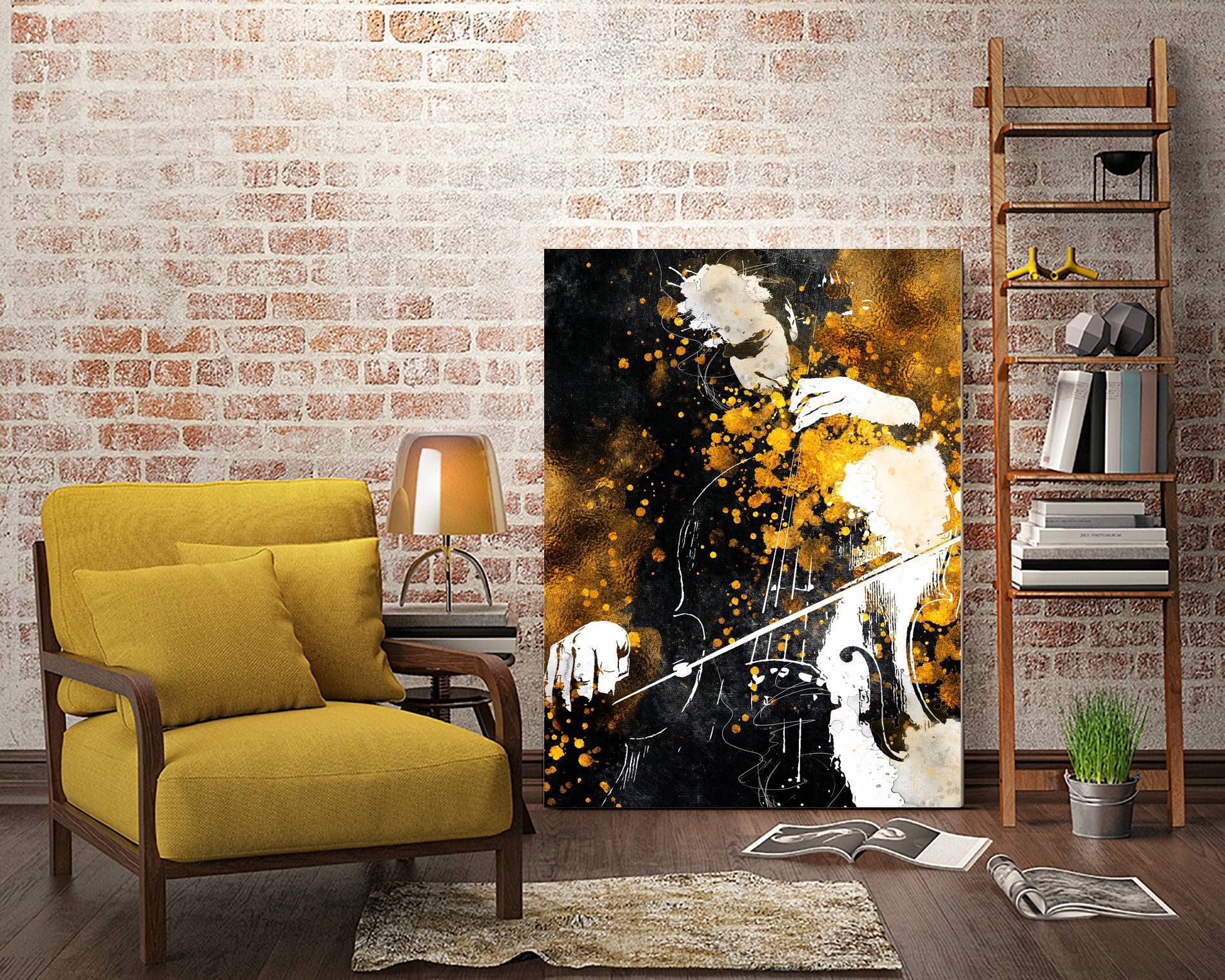 Violin music art gold and black #violin #music by Justyna Jaszke on GIANT ART - black digital painting