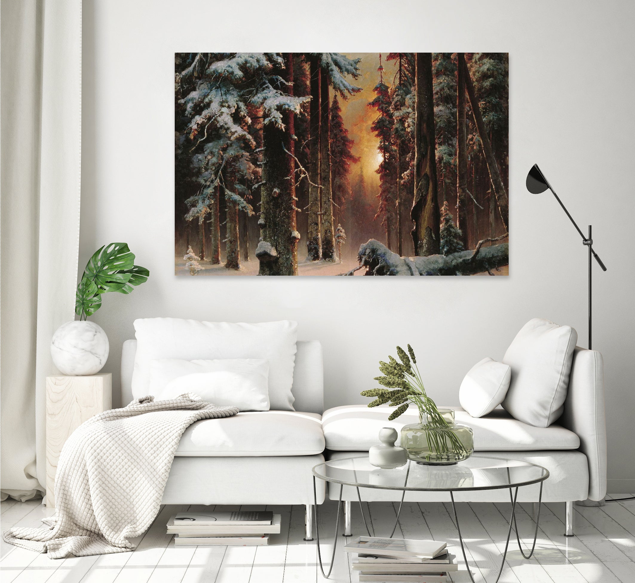 Sunset in the Frozen Winter Forest by Retno Asih Mustakimah on GIANT ART - black digital painting