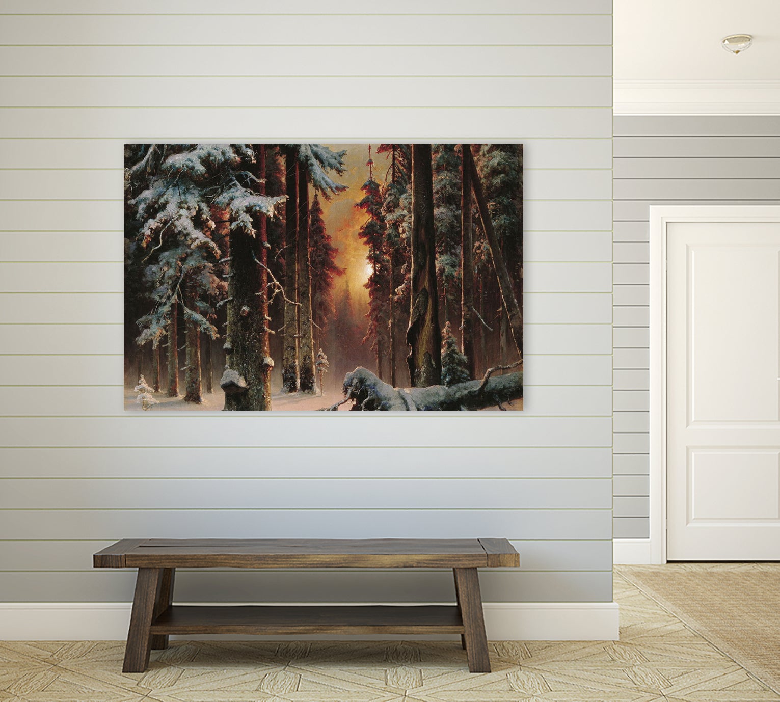 Sunset in the Frozen Winter Forest by Retno Asih Mustakimah on GIANT ART - black digital painting
