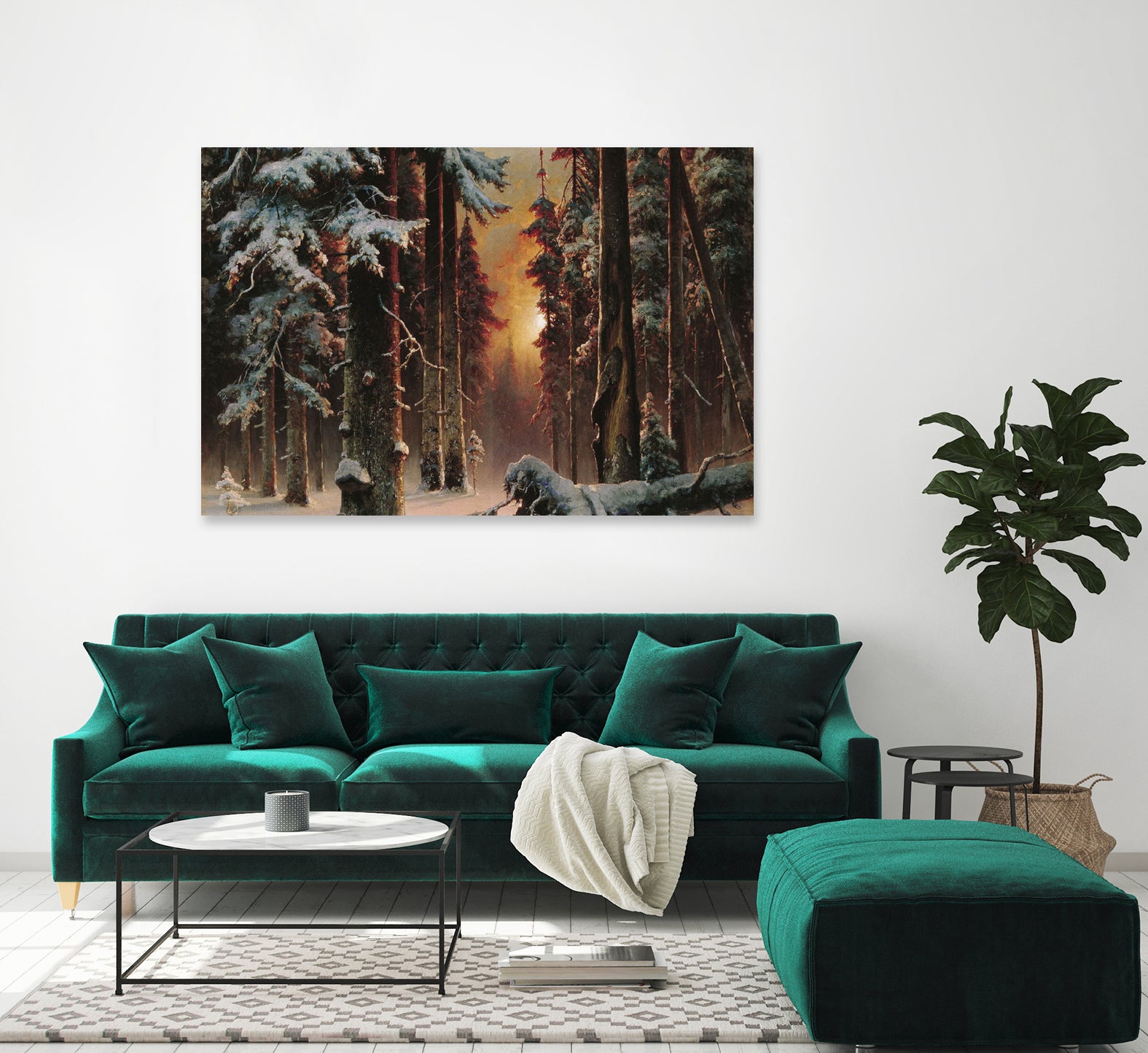 Sunset in the Frozen Winter Forest by Retno Asih Mustakimah on GIANT ART - black digital painting