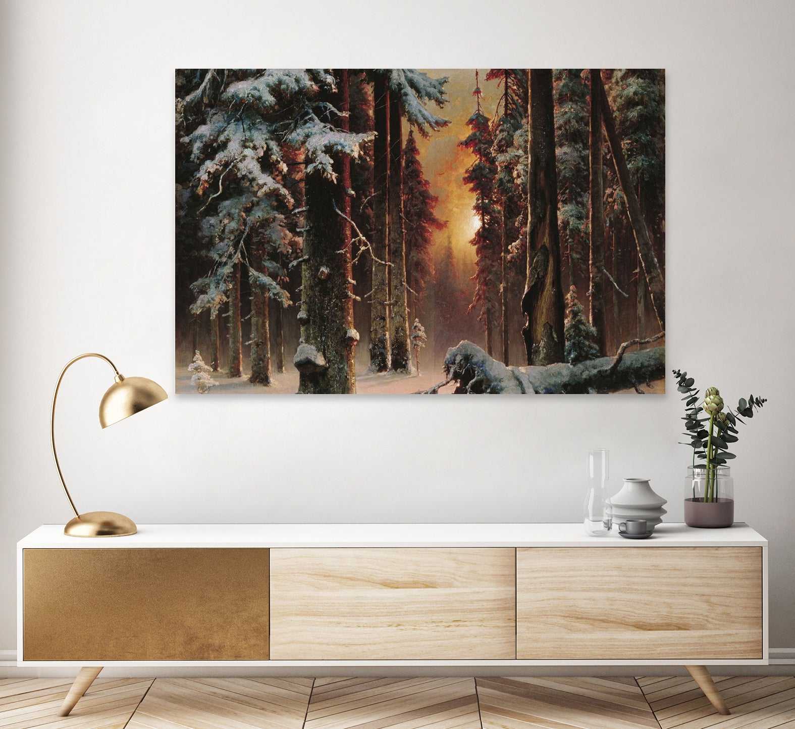 Sunset in the Frozen Winter Forest by Retno Asih Mustakimah on GIANT ART - black digital painting