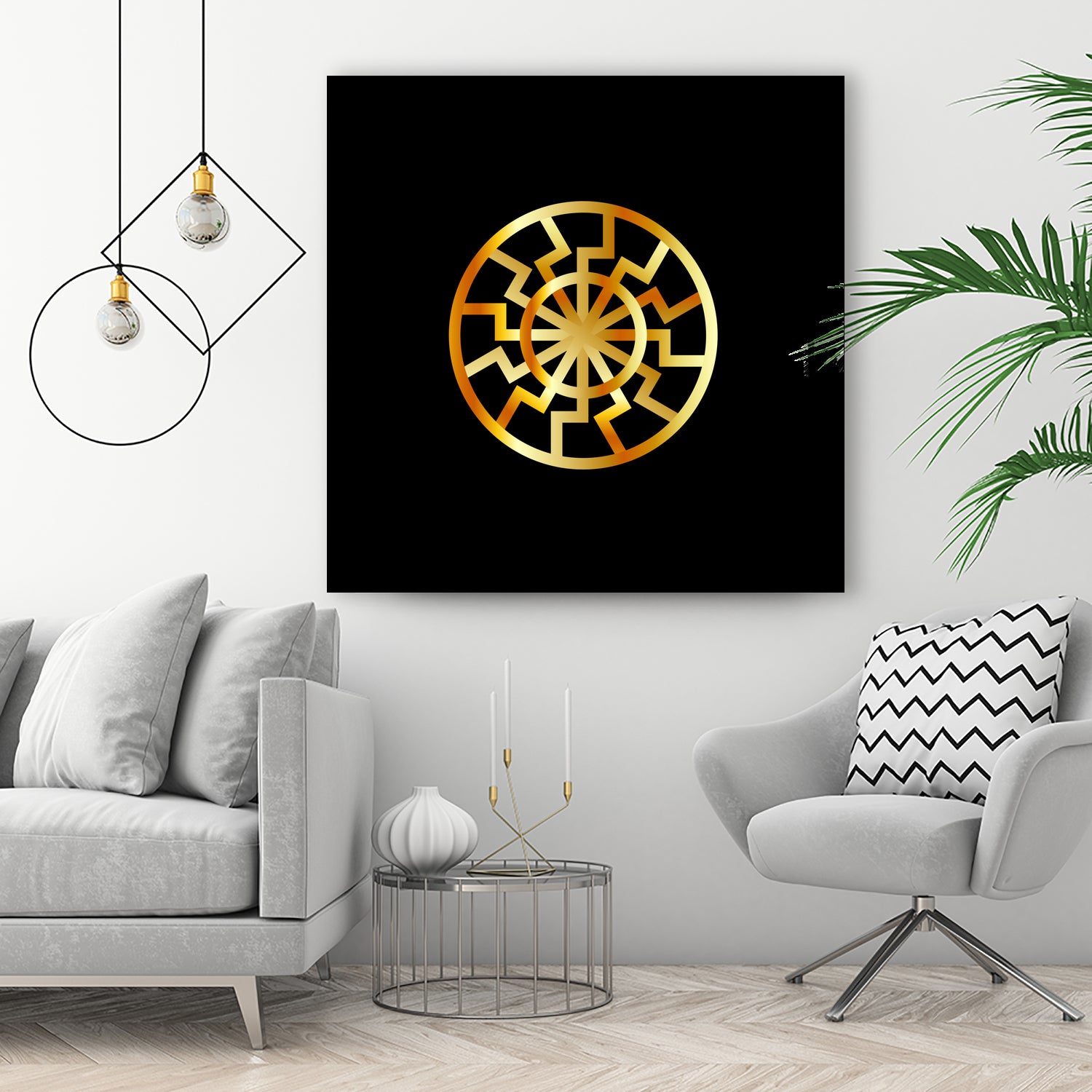 Black Sun symbol in gold- Schwarze Sonne by Shawlin Mohd on GIANT ART - brown digital drawing