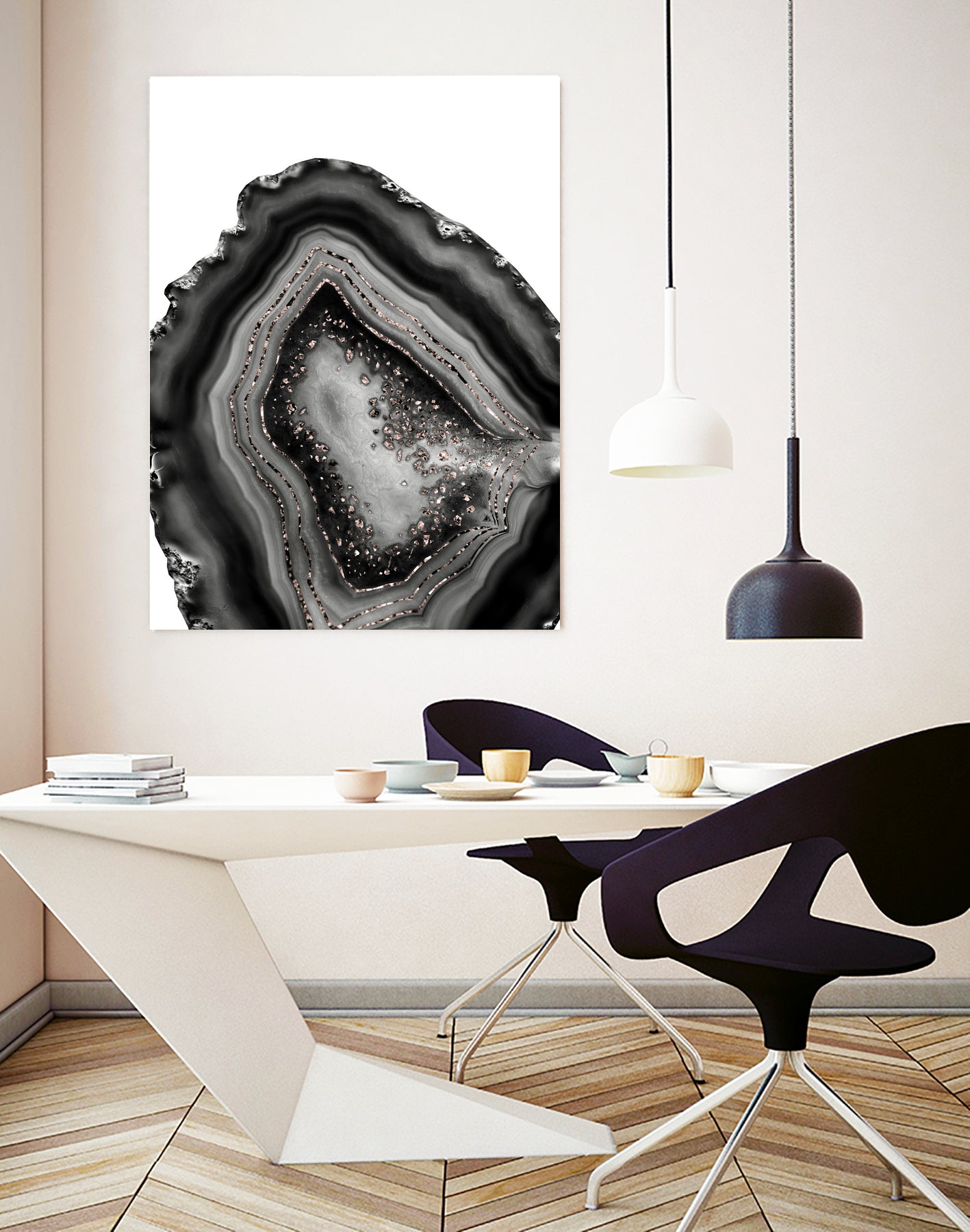 Agate Rose Gold Glitter Glam #5 #gem #decor #art by Anita & Bella Jantz on GIANT ART - gray photo illustration